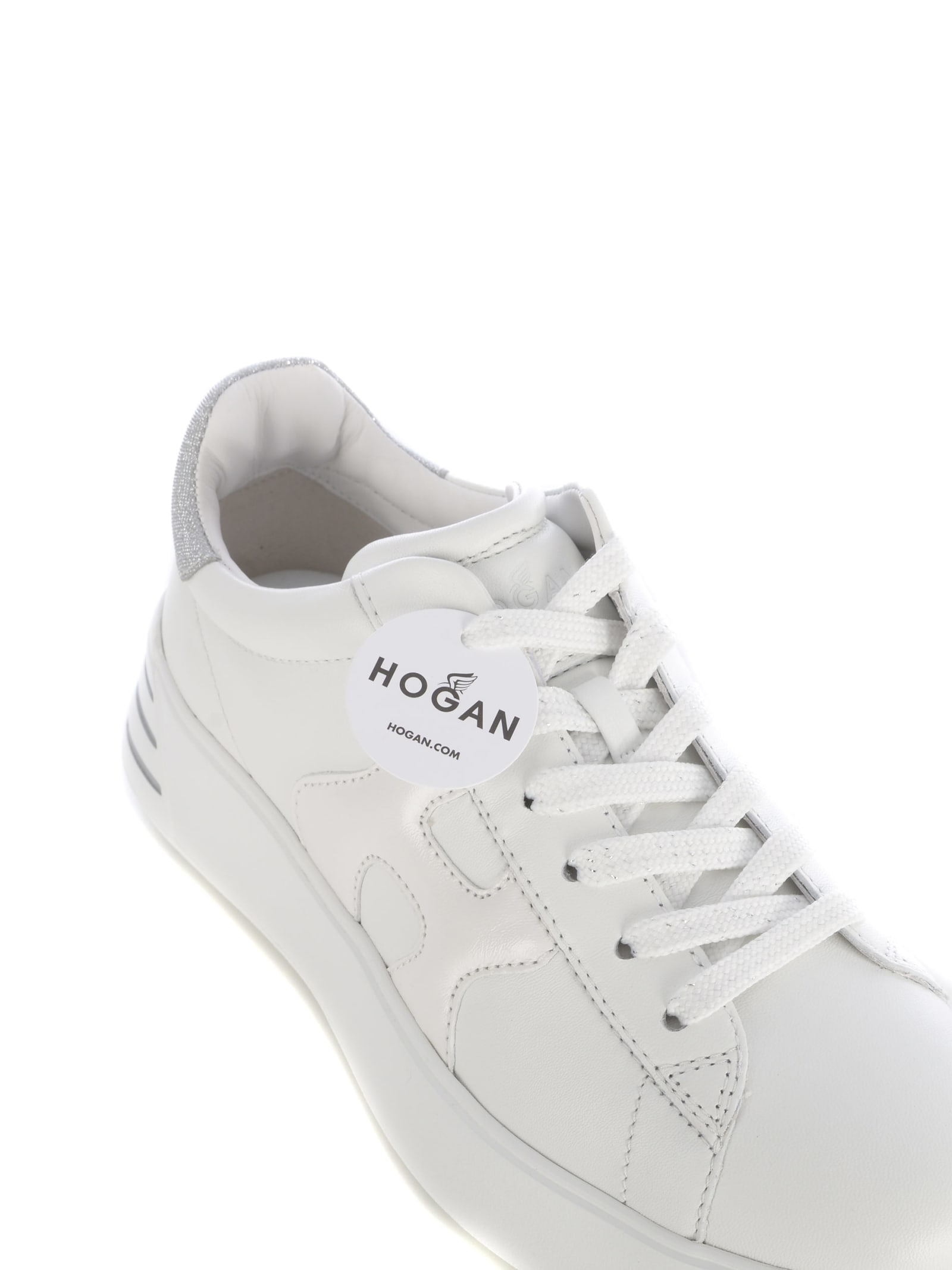 Shop Hogan Sneakers  Rebel Made Of Leather In Bianco