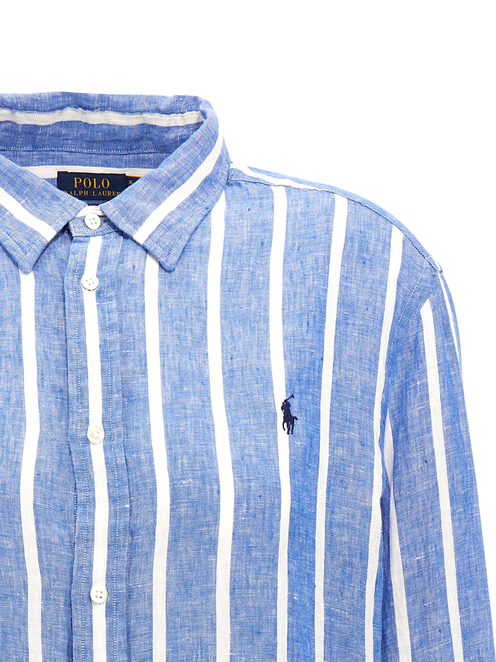 Shop Polo Ralph Lauren Logo Shirt In Blu