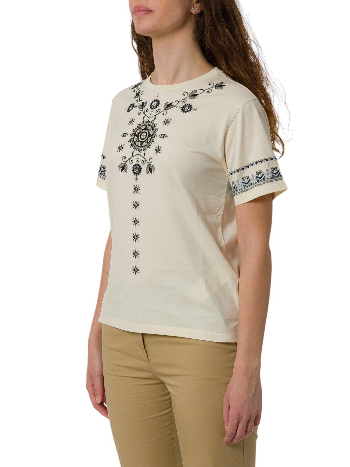 Weekend Max Mara Round Neck Short Sleeve T-shirt In White