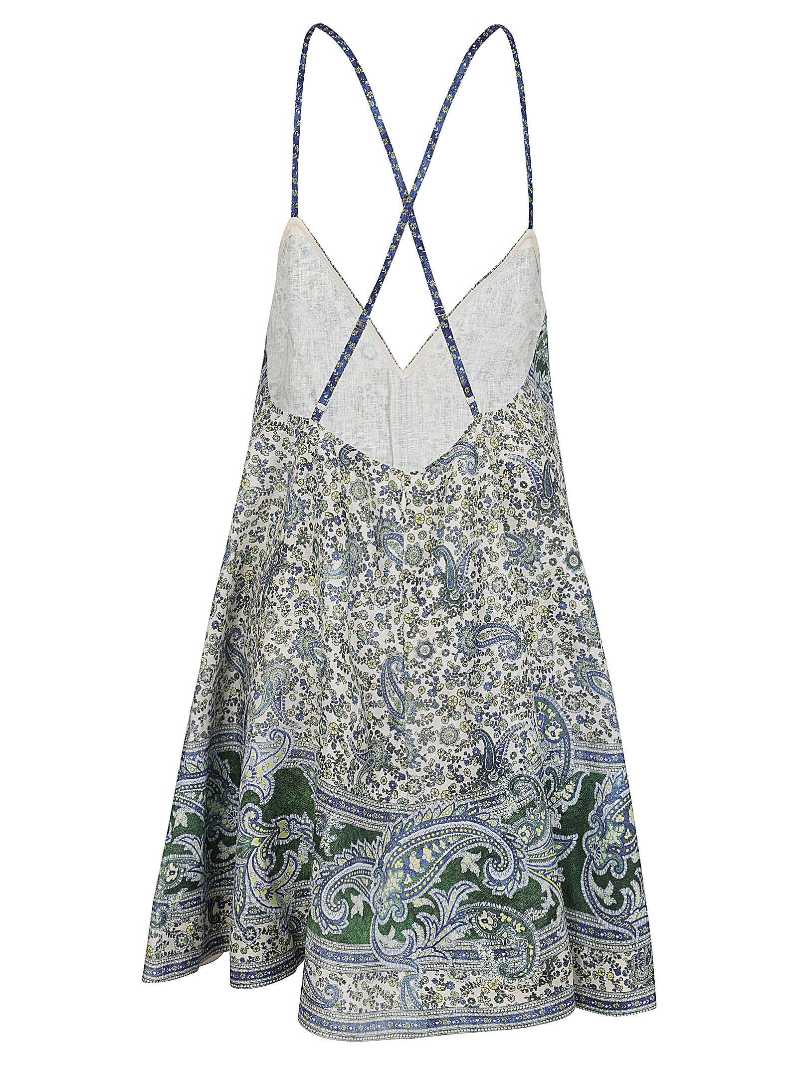 Shop Zimmermann Ottie Swing Mini Dress In Grpa Green Paisley