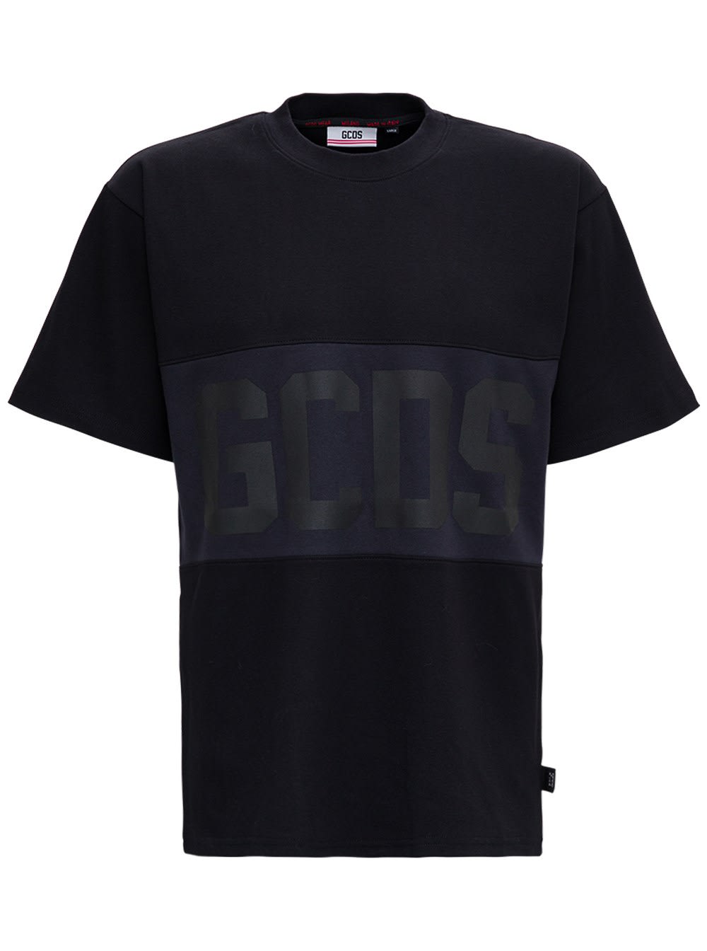 GCDS Cotton T-shirt With Logo Band Detail