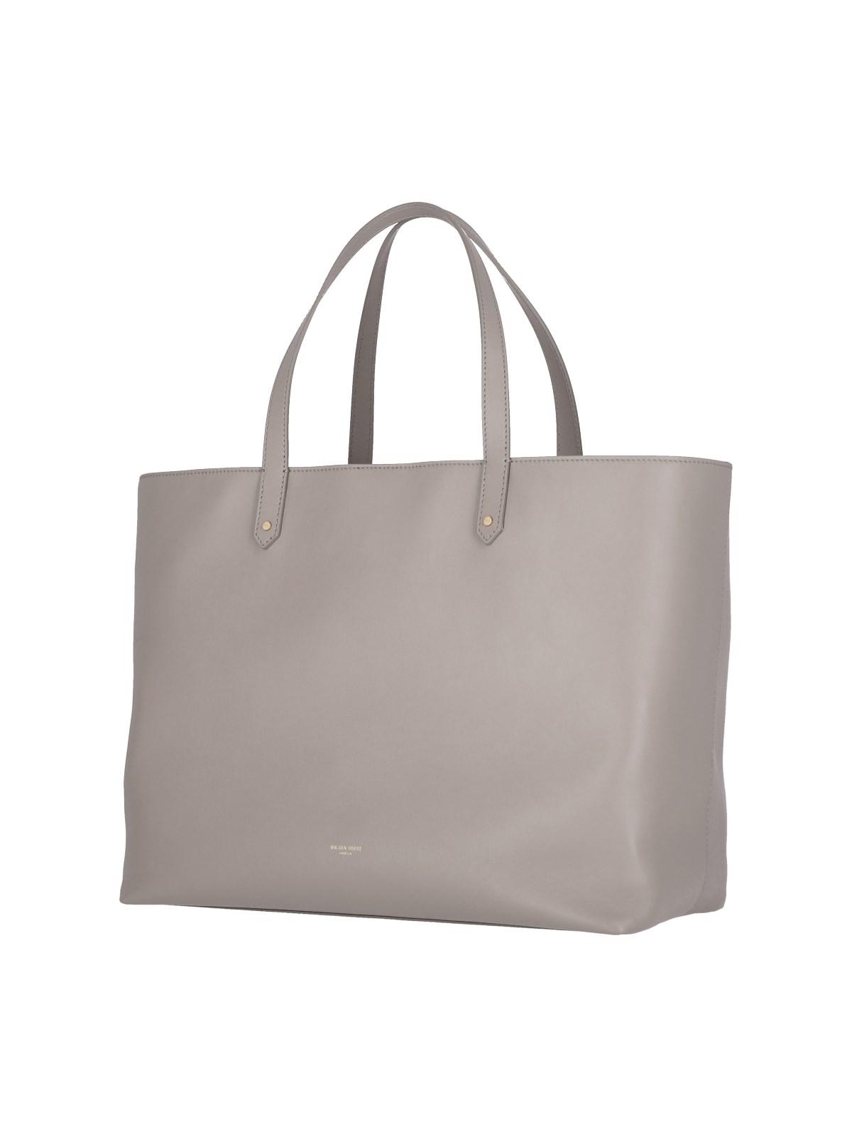 Shop Golden Goose Logo Tote Bag In Taupe