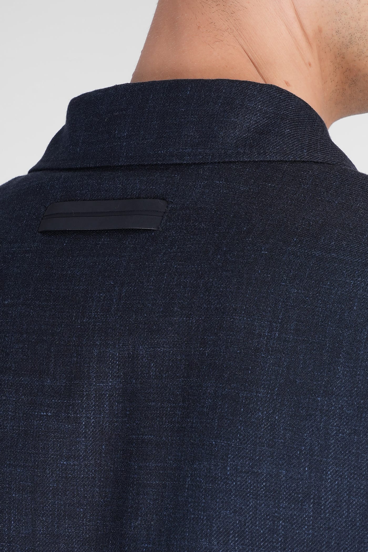 Zegna Casual Jacket In Blue Linen