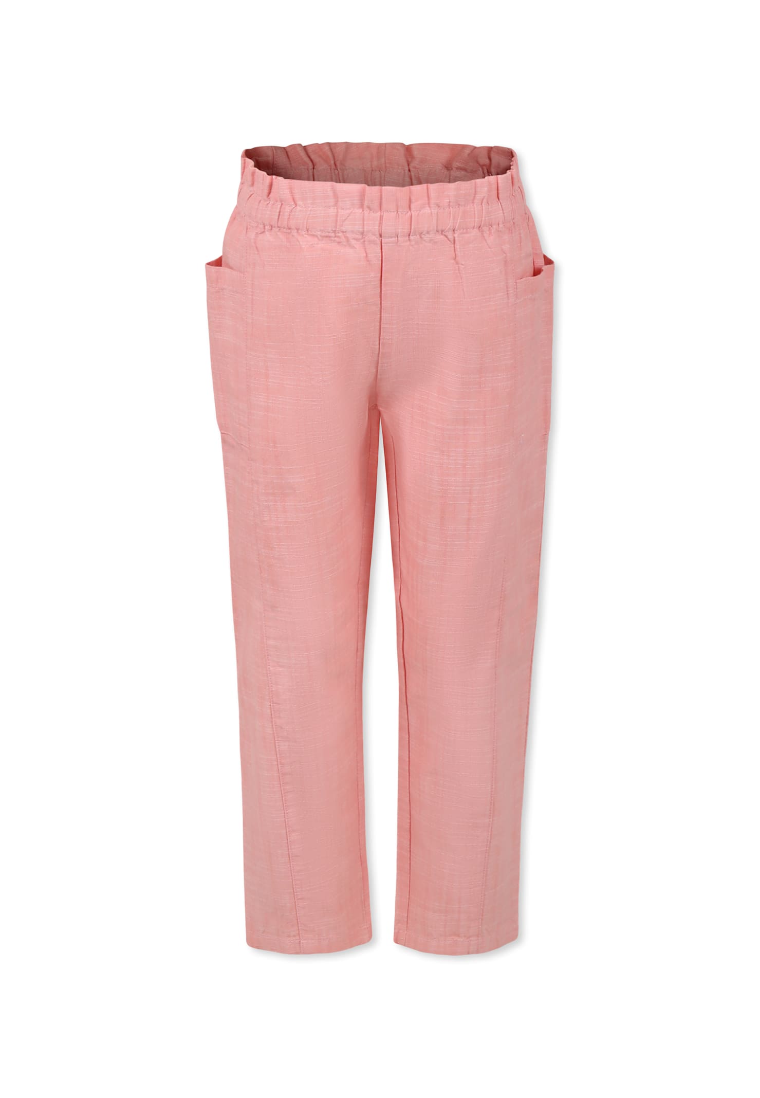 Bonpoint Pink Trousers For Girl With Cherries In Pink