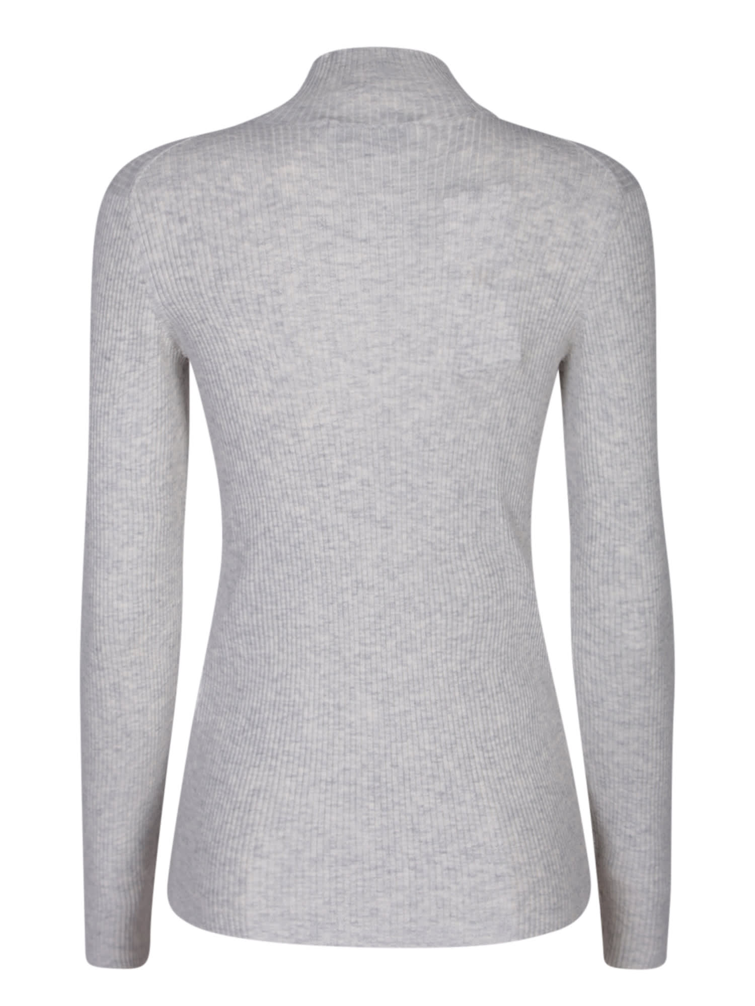 Shop Maison Kitsuné Gray Fox Head High Neck Sweater In Grey