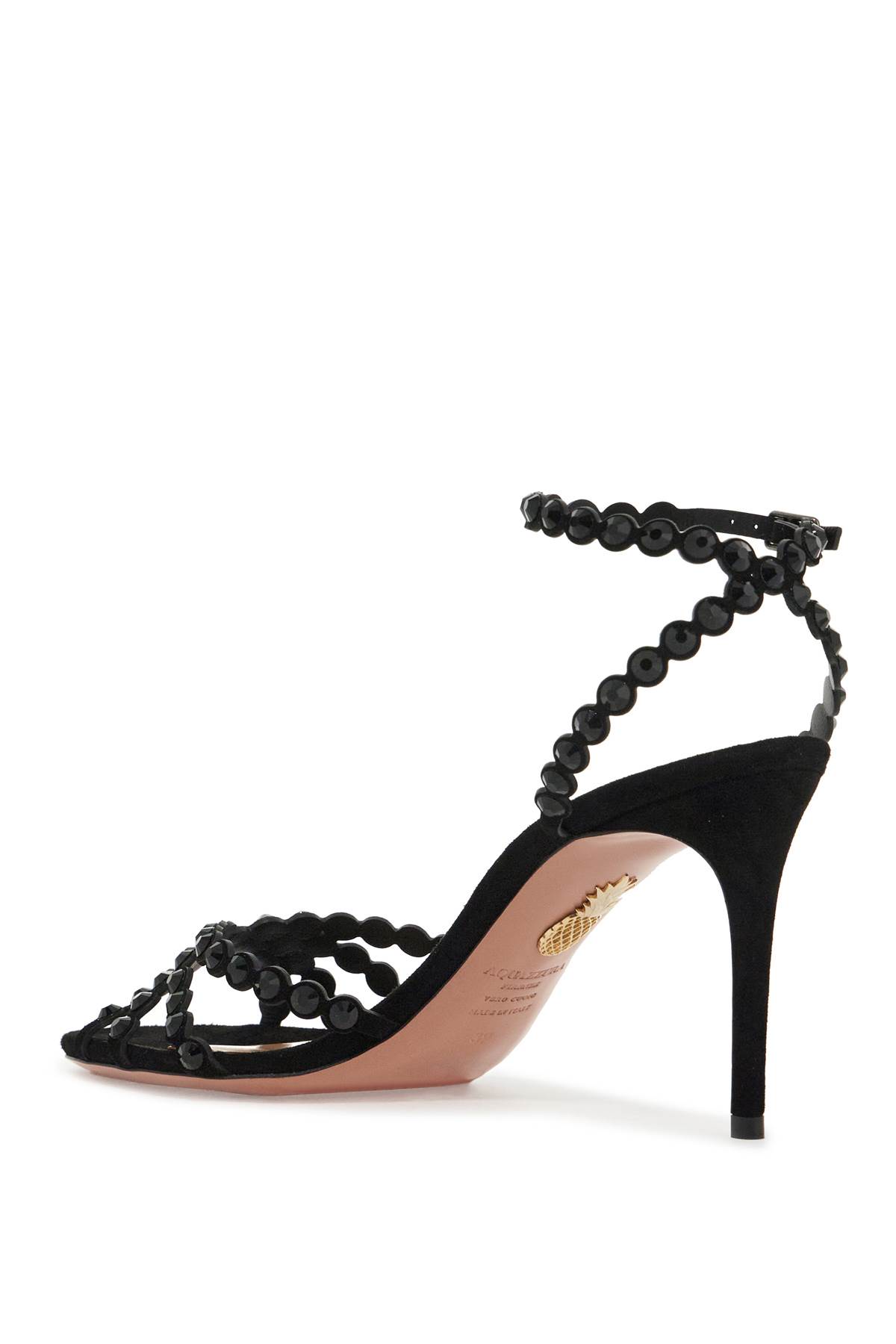 Shop Aquazzura Tequila 85 Sandals In Black/jet (black)