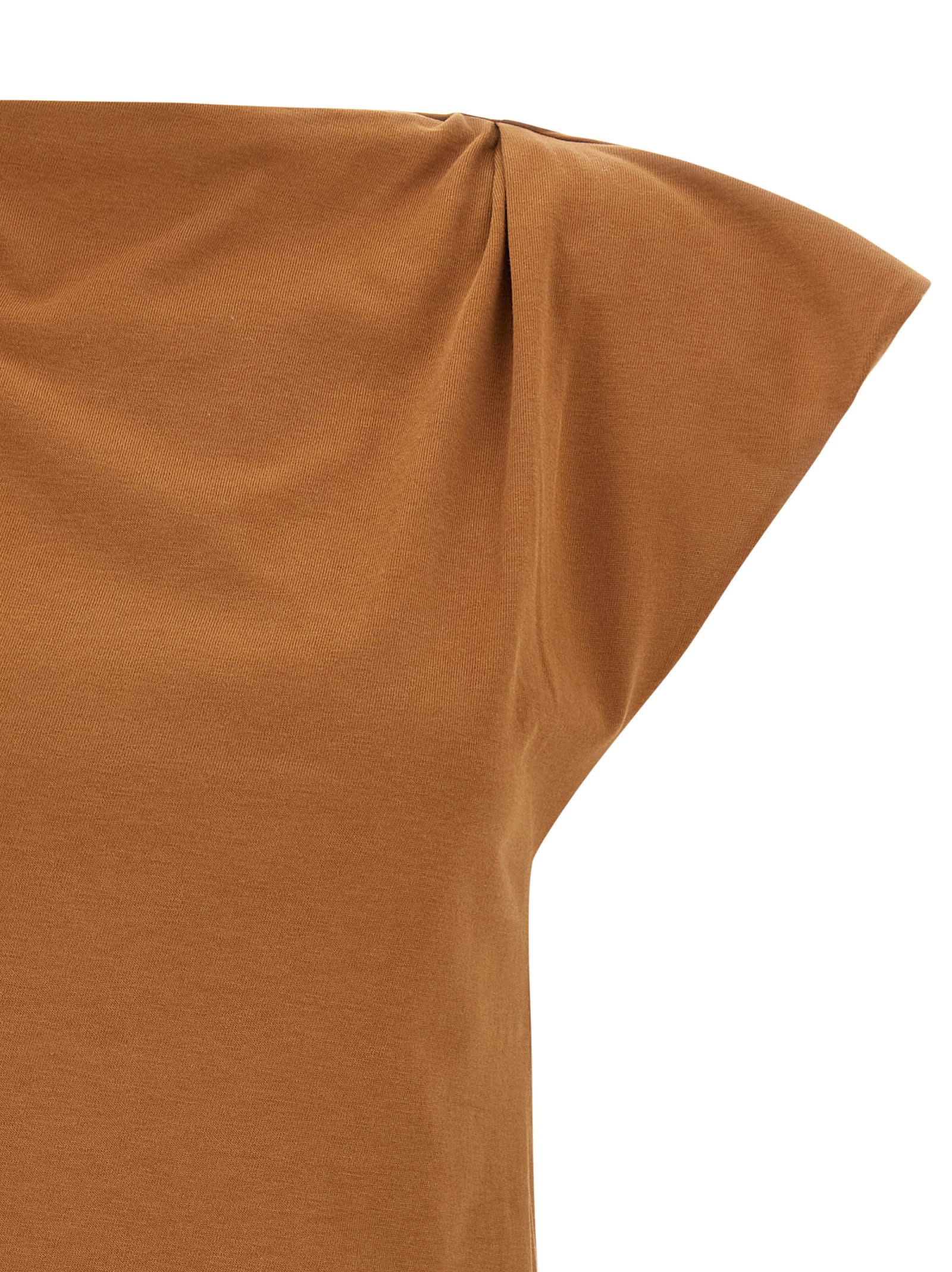 Isabel Marant Sebani Asymmetric Cotton T-shirt In Brown
