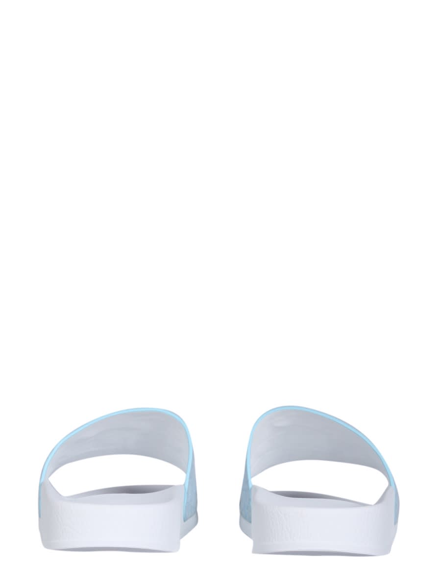 Shop Giuseppe Zanotti Slide Sandals With Logo In Baby Blue