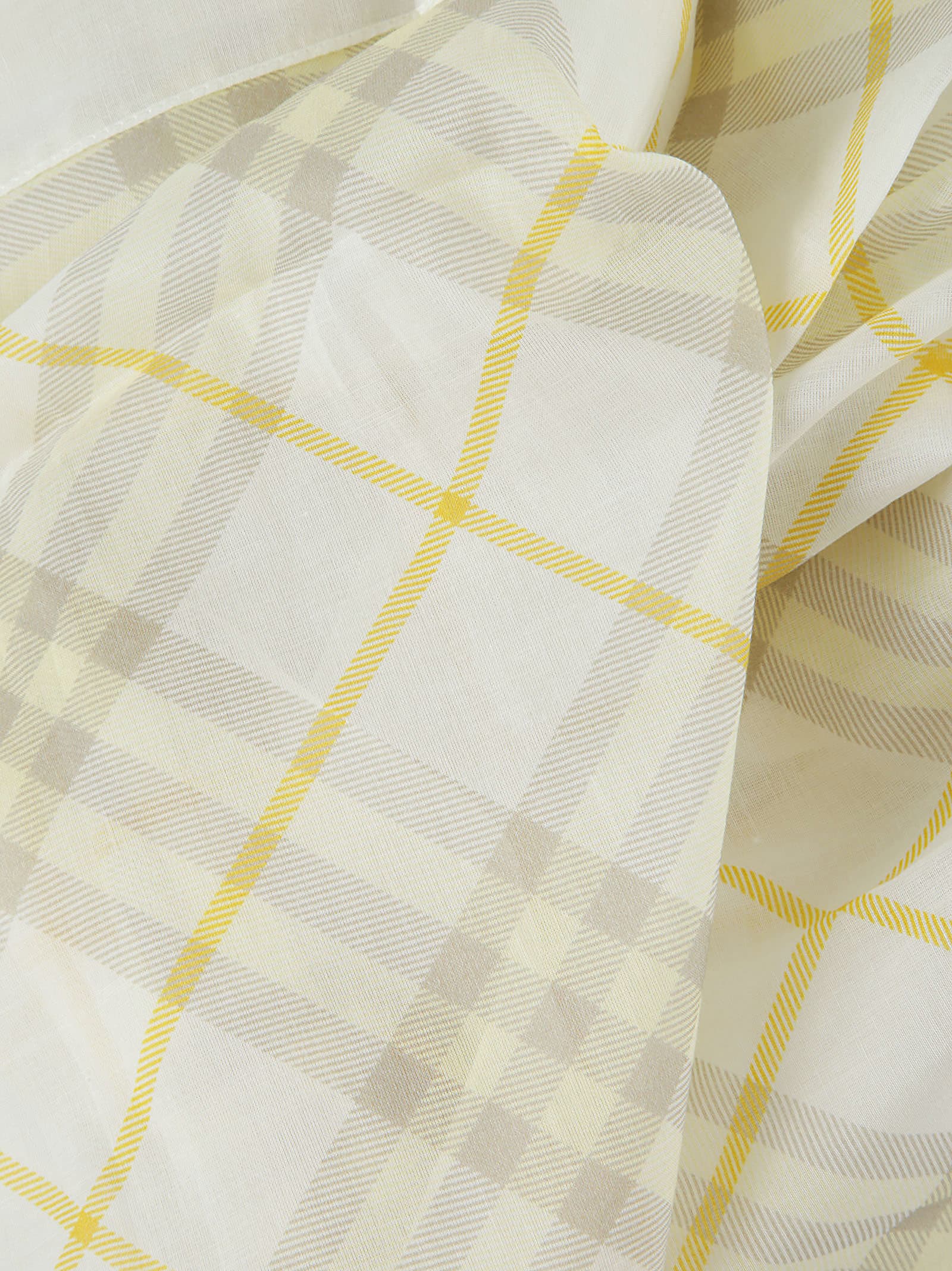 Shop Burberry Checked Scarf In Wheat