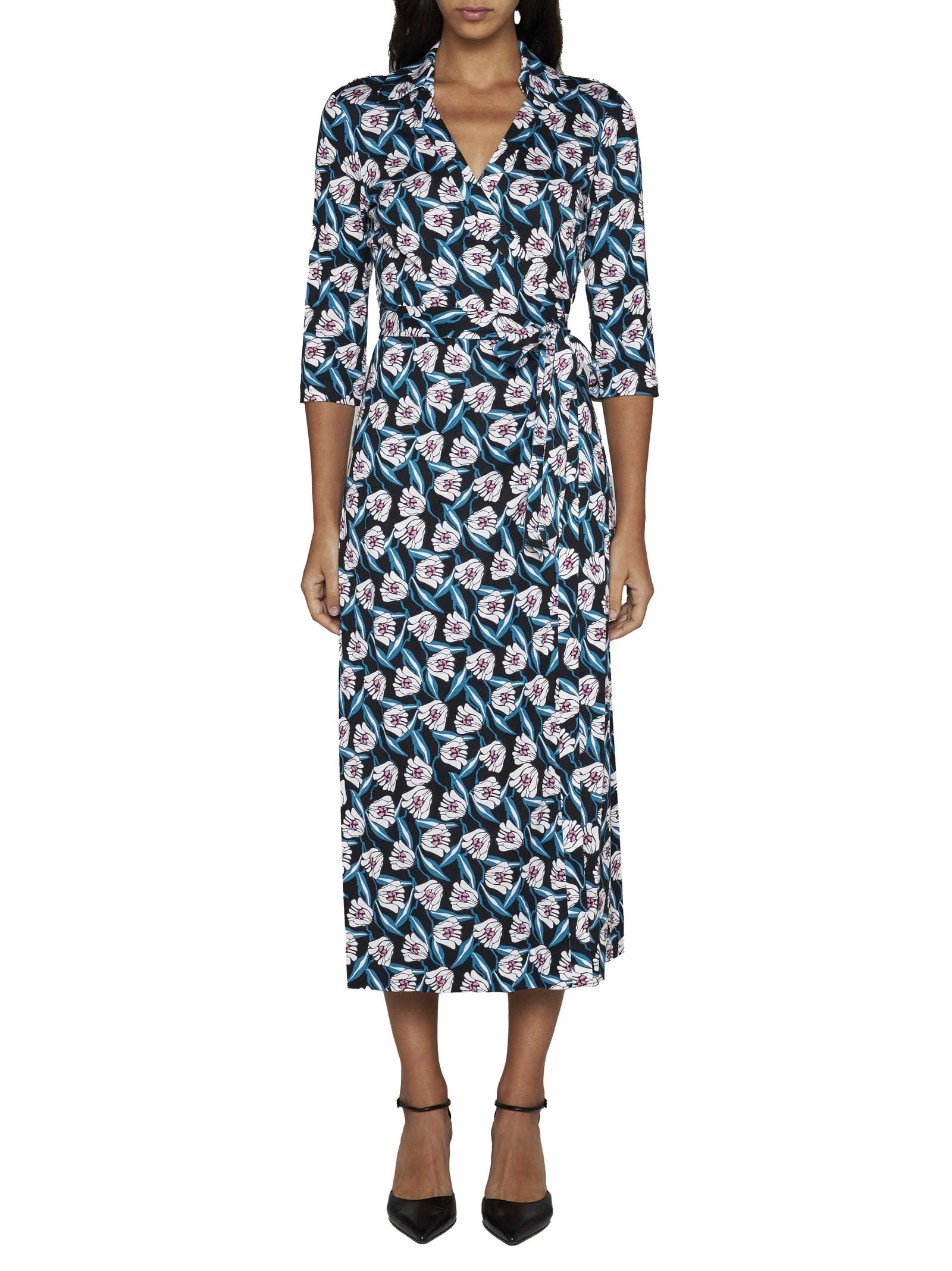 Shop Diane Von Furstenberg Dress In Fortune Vine Ivory