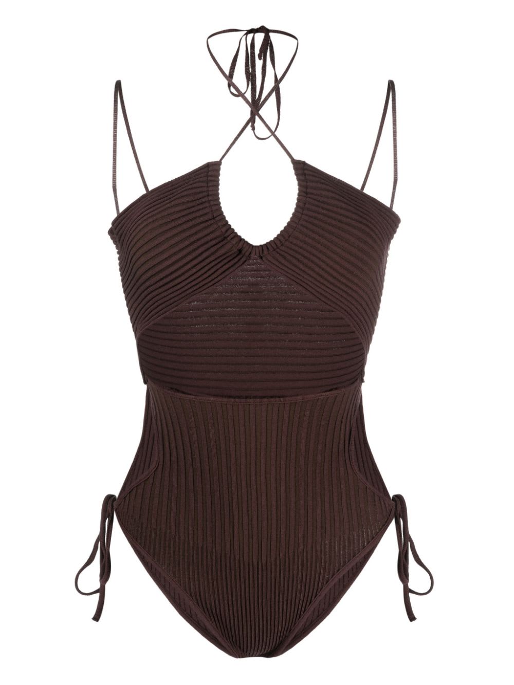 ANDREĀDAMO Cut-out Knitted Bodysuit