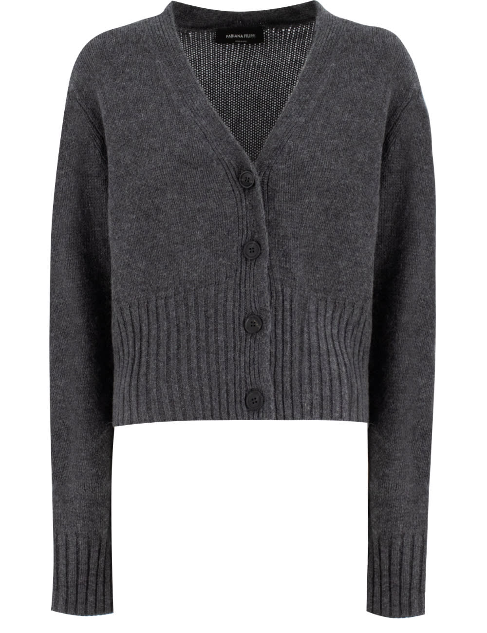 Shop Fabiana Filippi Cardigan In Onice