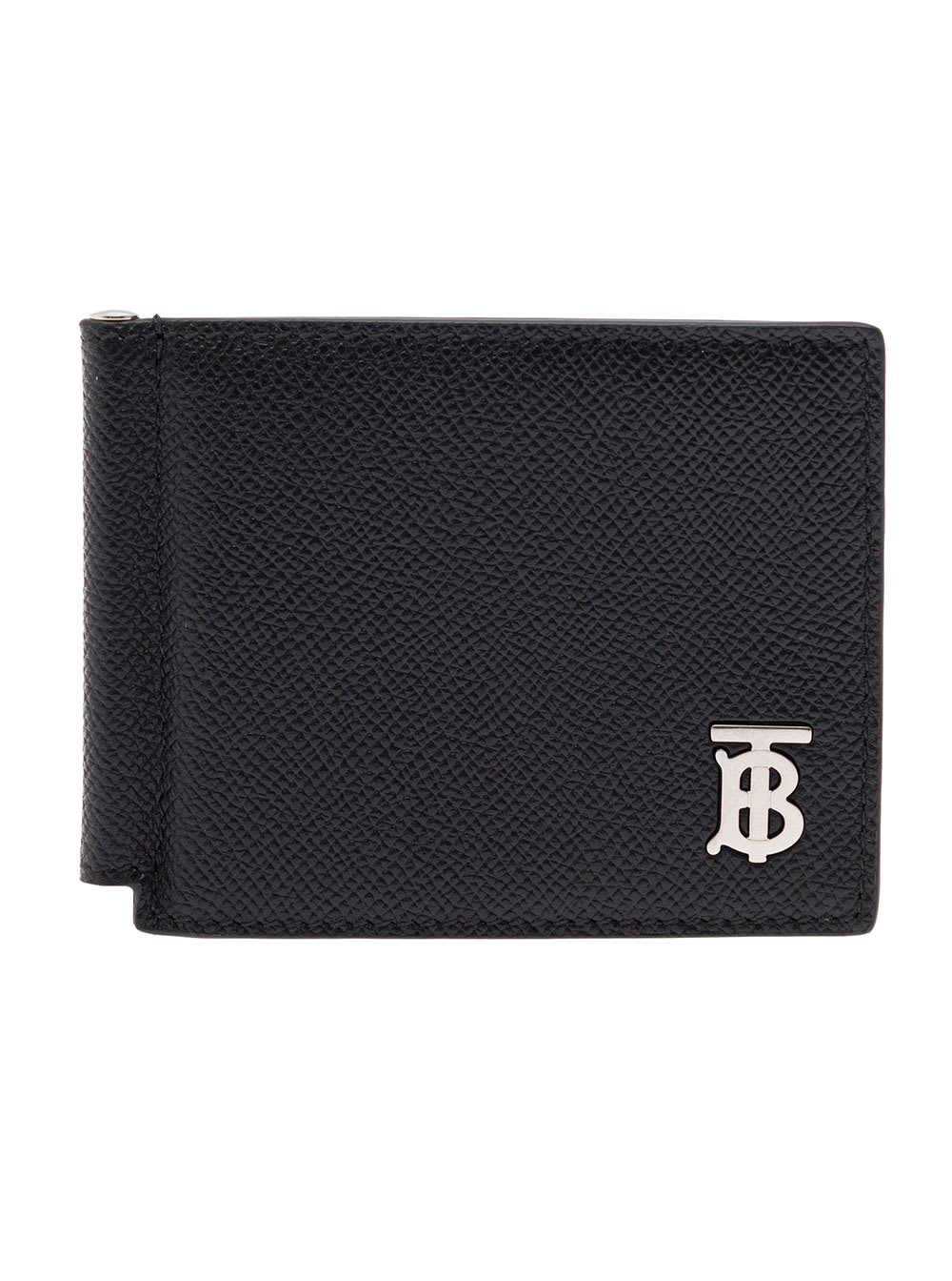 Burberry Black Bi-fold Wallet With Clip Money In Leather | ModeSens