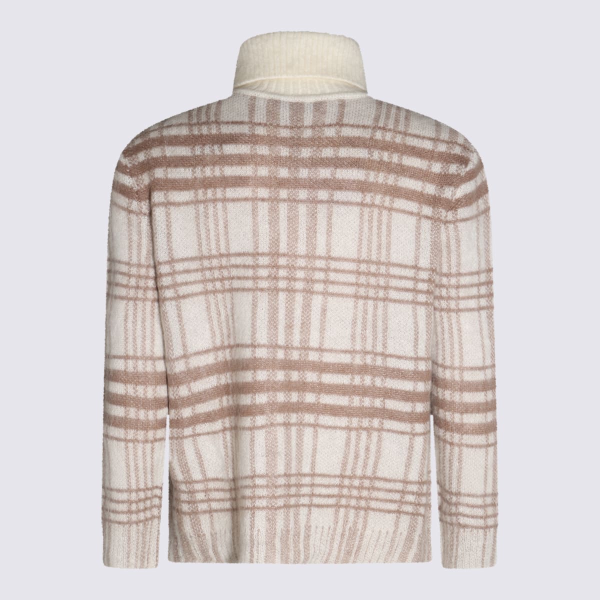 Shop Jw Anderson White, Brown And Orange Wool Blend Jumper In Off White-brown