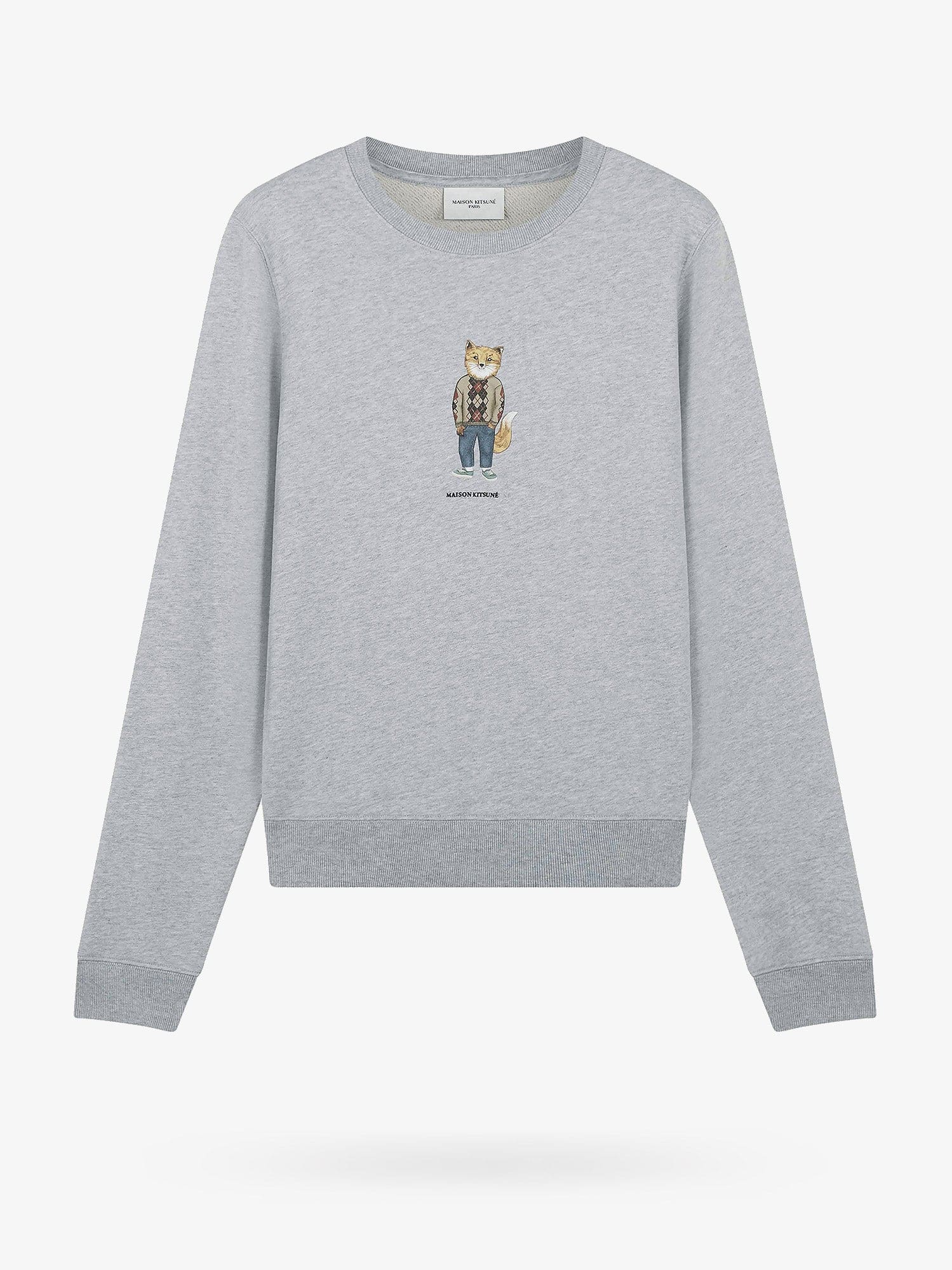 MAISON KITSUNÉ COTTON SWEATSHIRT WITH DRESSED FOX PRINT