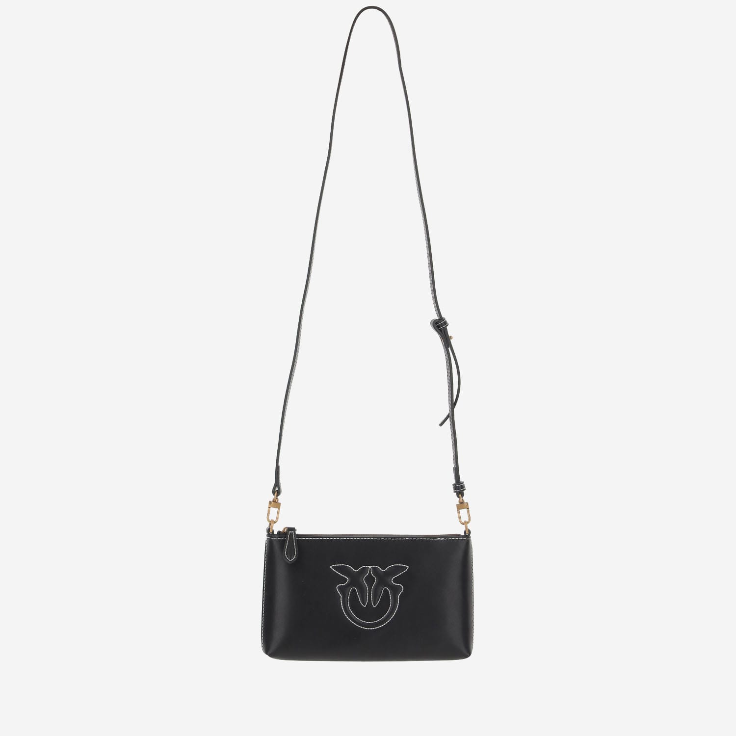 Pinko Flat Leather Shoulder Bag