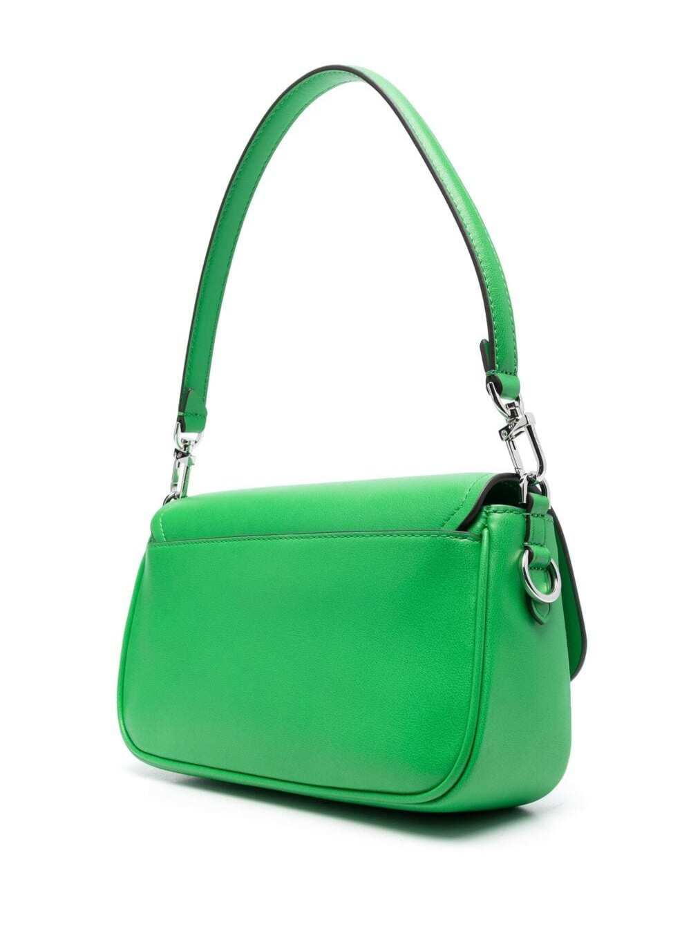 Shop Michael Kors Green Parker Medium Shoulder Bag In Leather Woman
