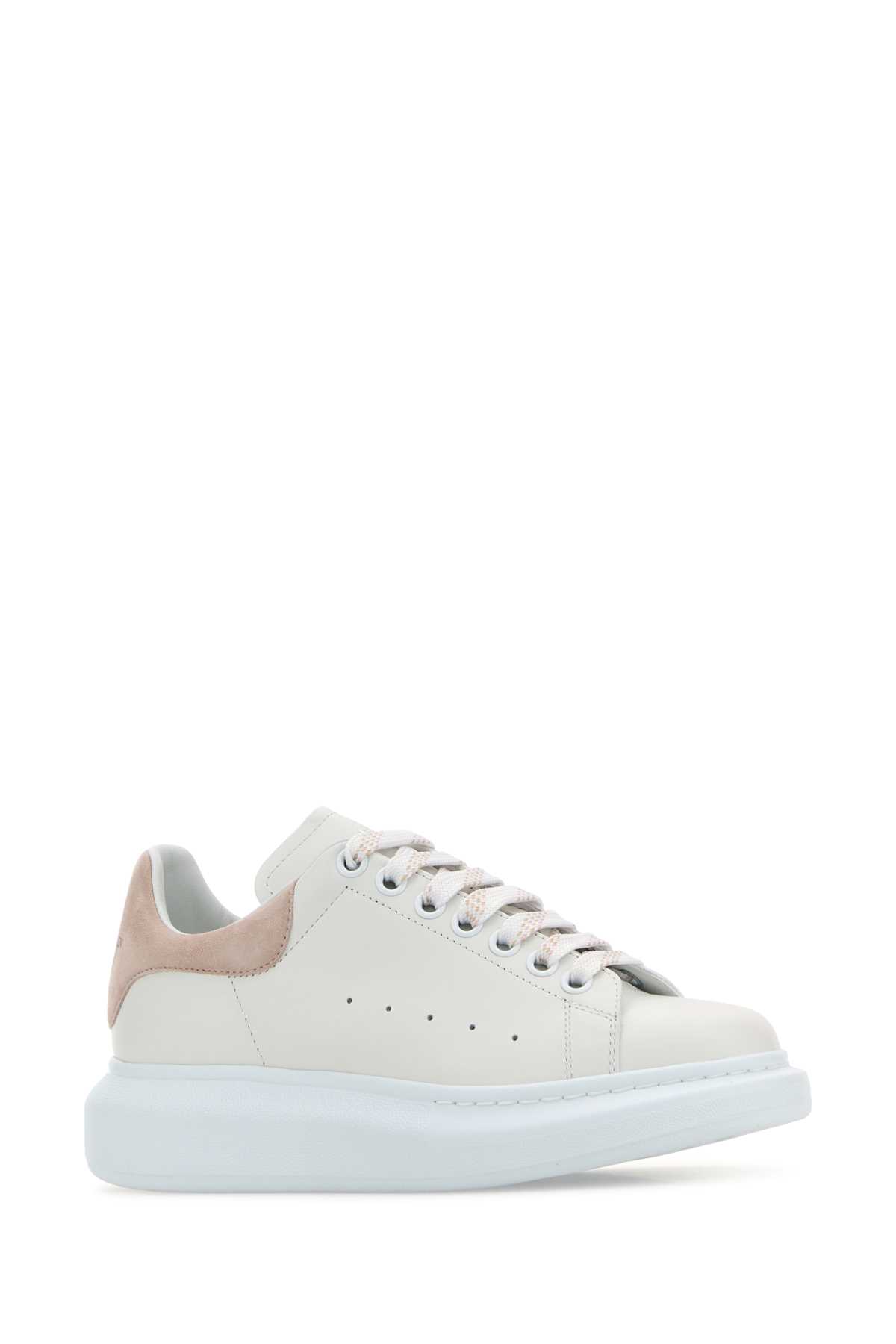 Alexander Mcqueen Alexander Mc Queen Oversize White Pink Calf Leather Sneaker In Multi