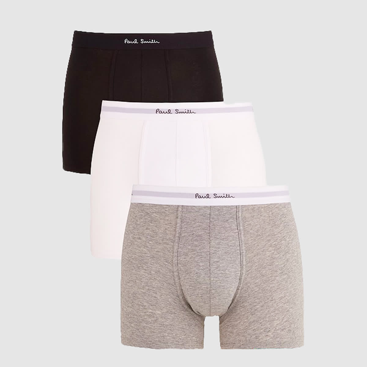 Paul Smith Black, White And Grey Cotton Blend Boxer 3-pack Set In Red