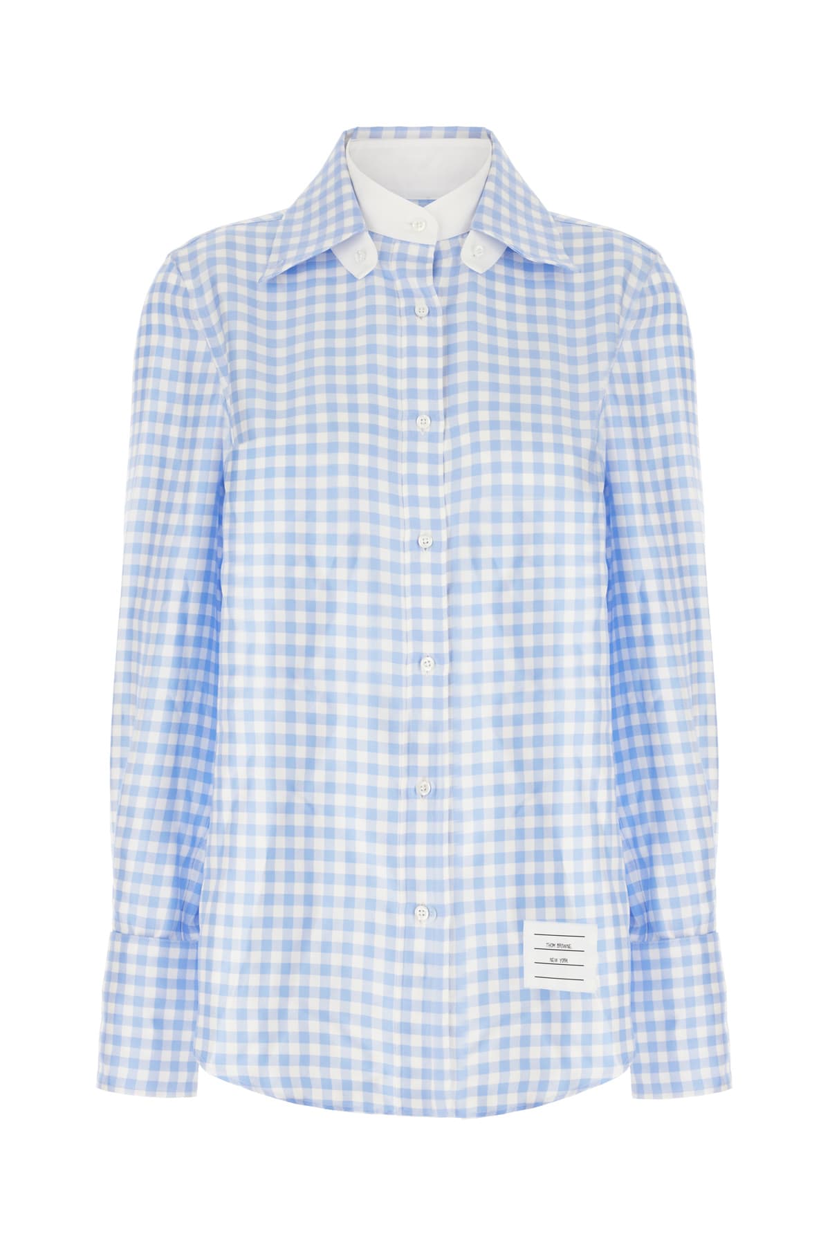 Thom Browne Printed Silk Shirt In Blue