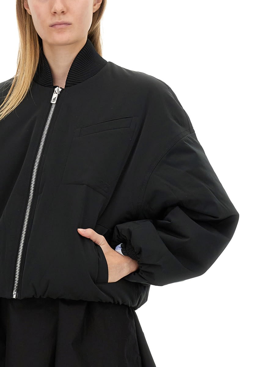 Shop Ganni Bomber Jacket In Black