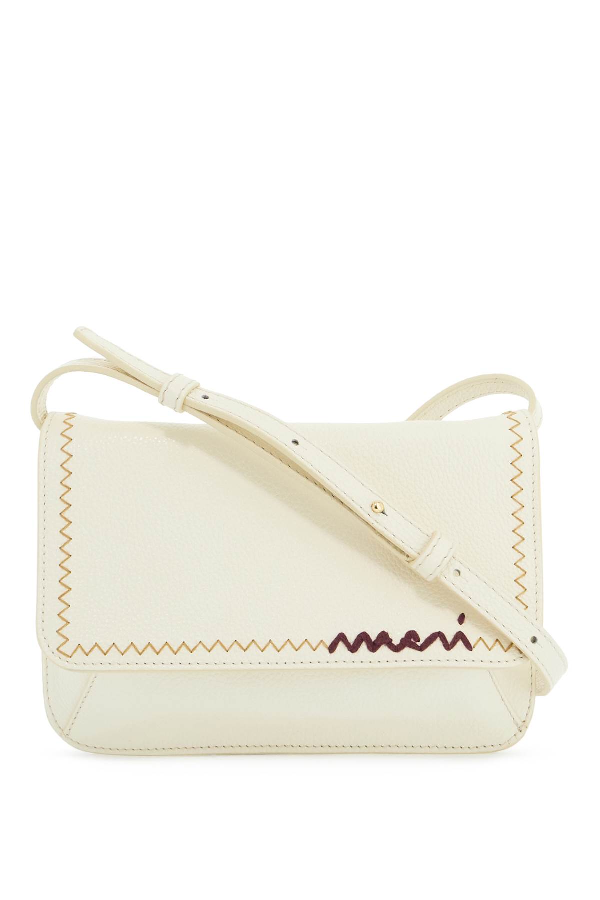 Shop Marni Flap Trunk Shoulder Bag With In Ivory (white)