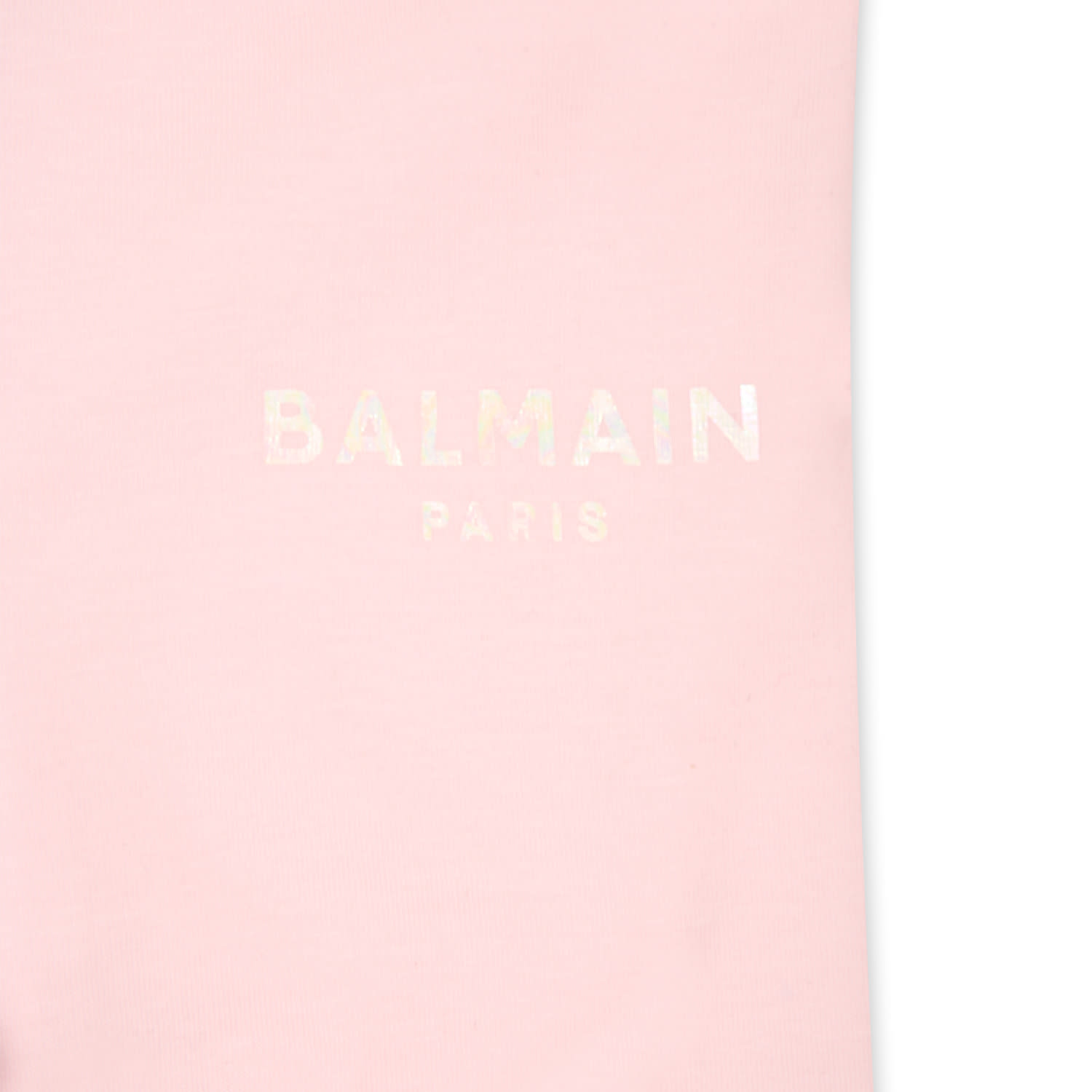 Balmain Pink Leggings For Baby Girl With Logo In Pink