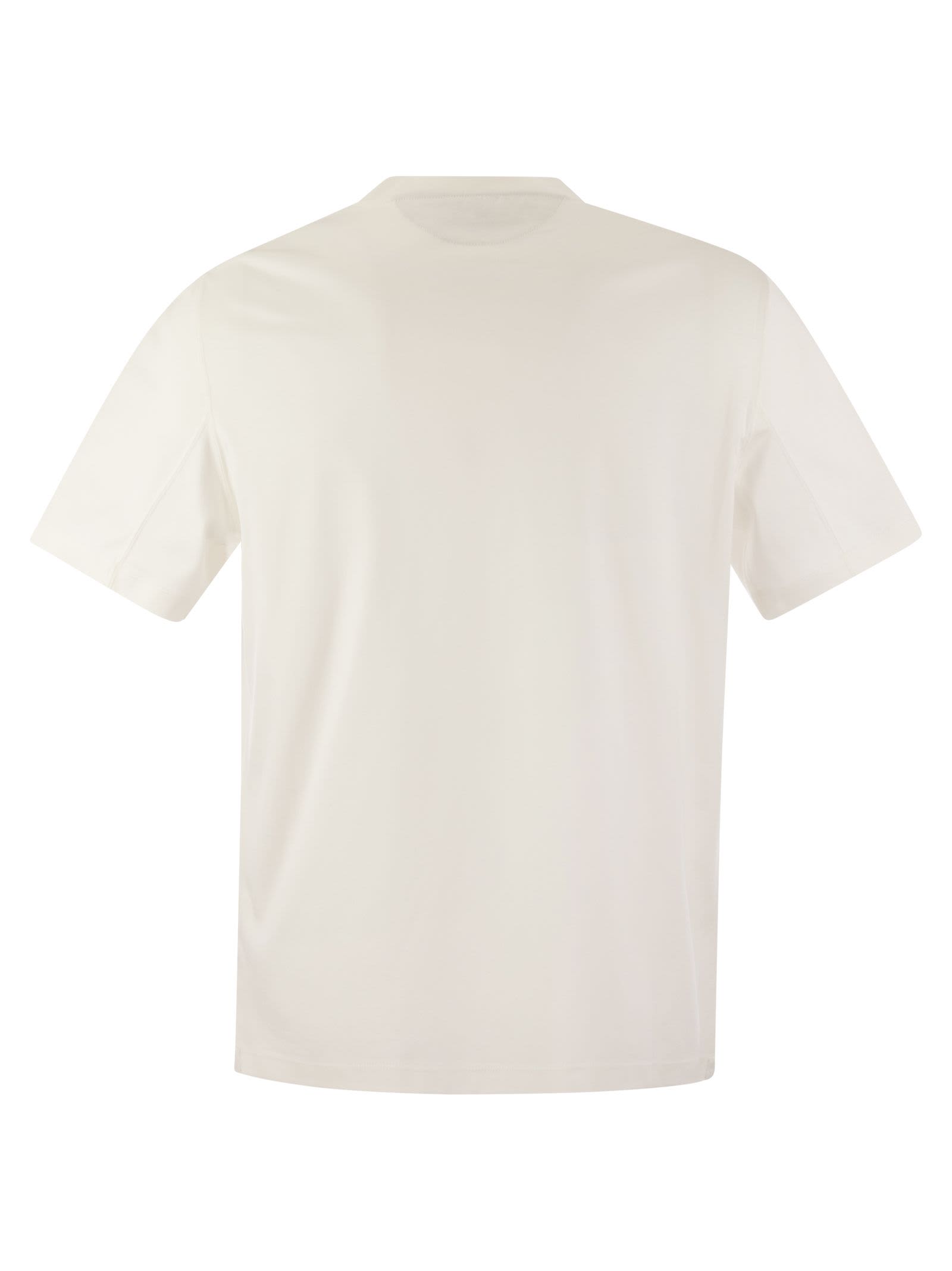 Shop Brunello Cucinelli Cotton Jersey T-shirt With Print In White