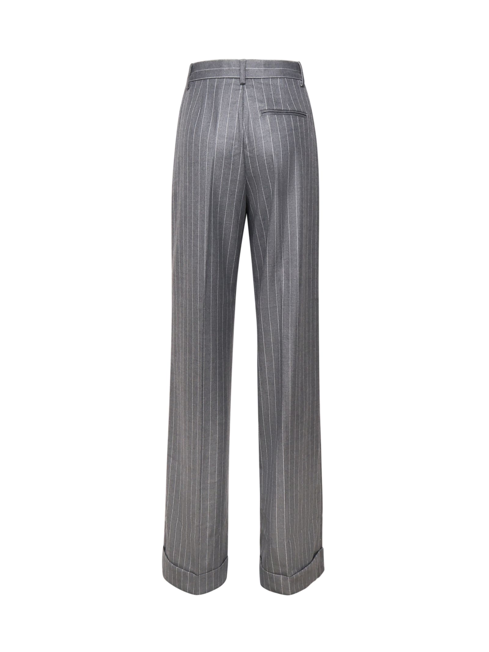 Shop The Andamane Straight Leg Pants In Grey/white