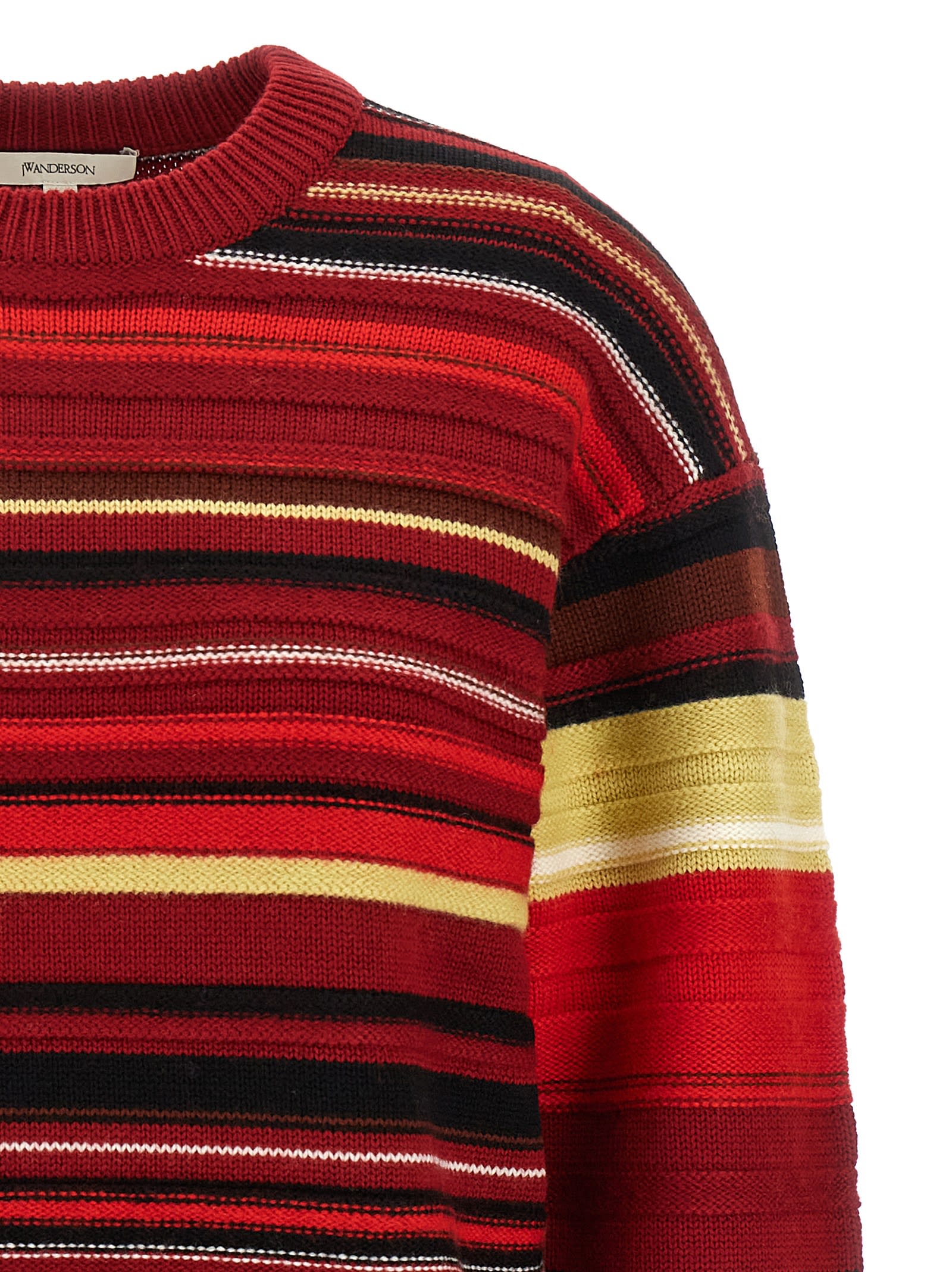 Jw Anderson Multi Stripe Sweater In Red