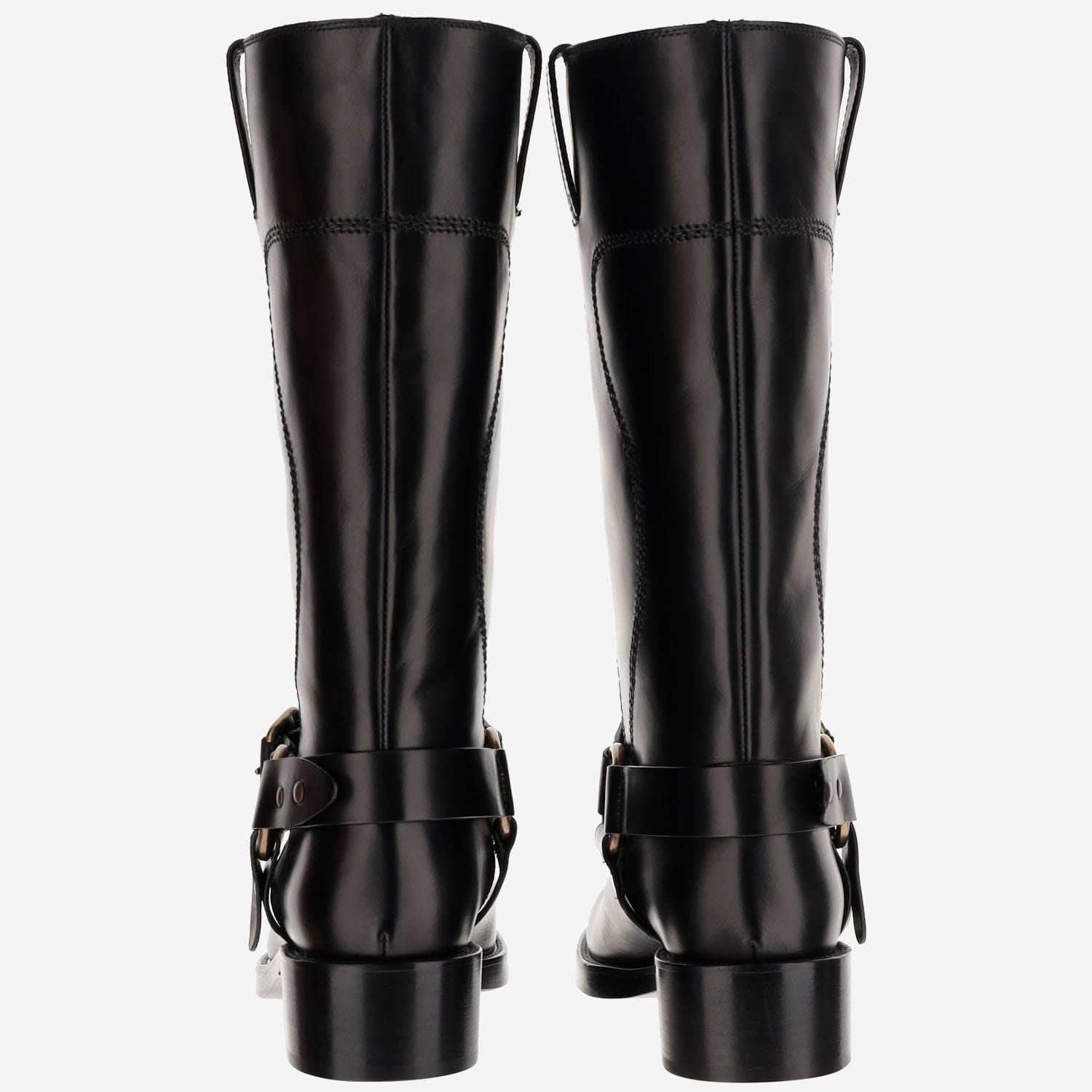 Shop Sartore Leather Boot In Siena Light Nero