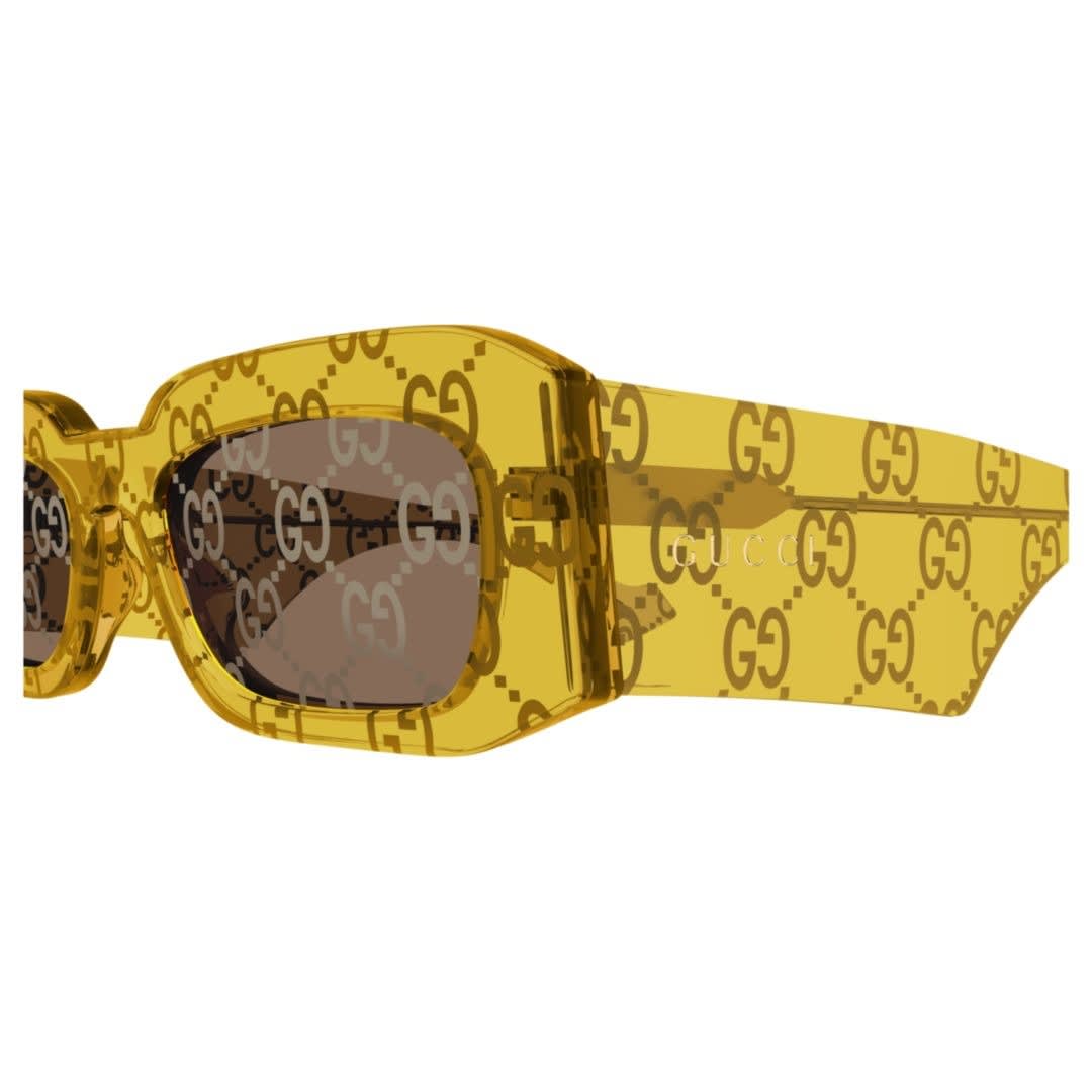 Gucci Gg1426s007 Yellow Yellow Brown In Yellow