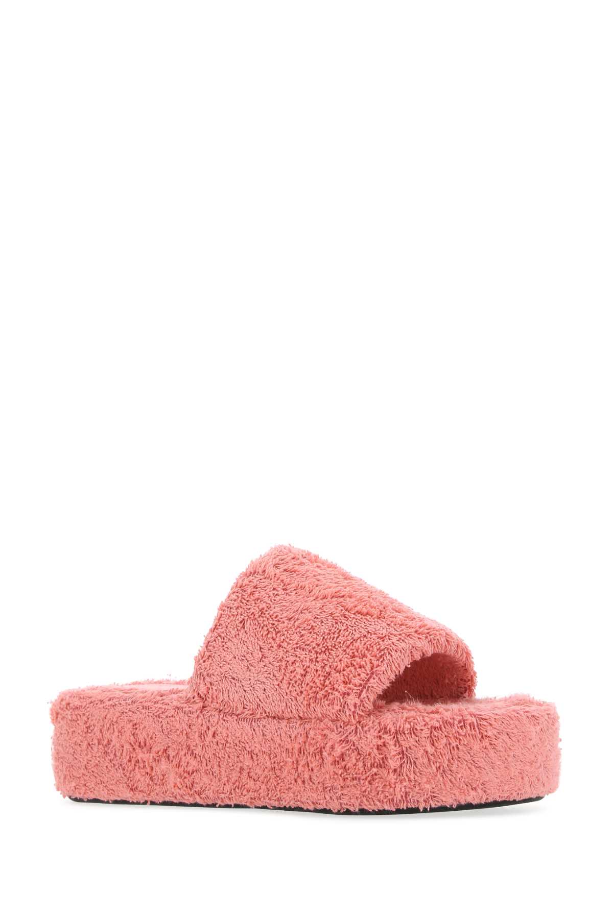 Shop Balenciaga Pink Terry Fabric Rise Slippers In 5900