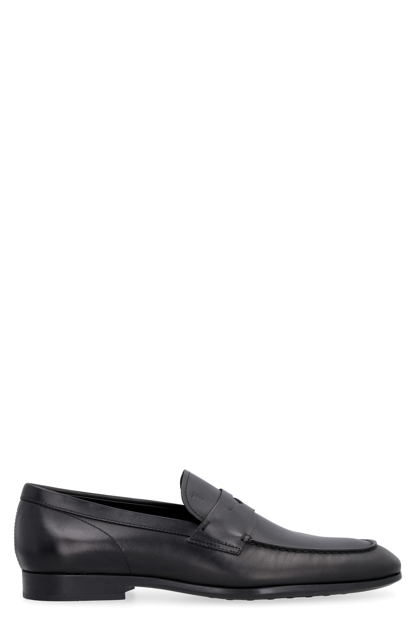 Shop Tod's Leather Loafers In Black