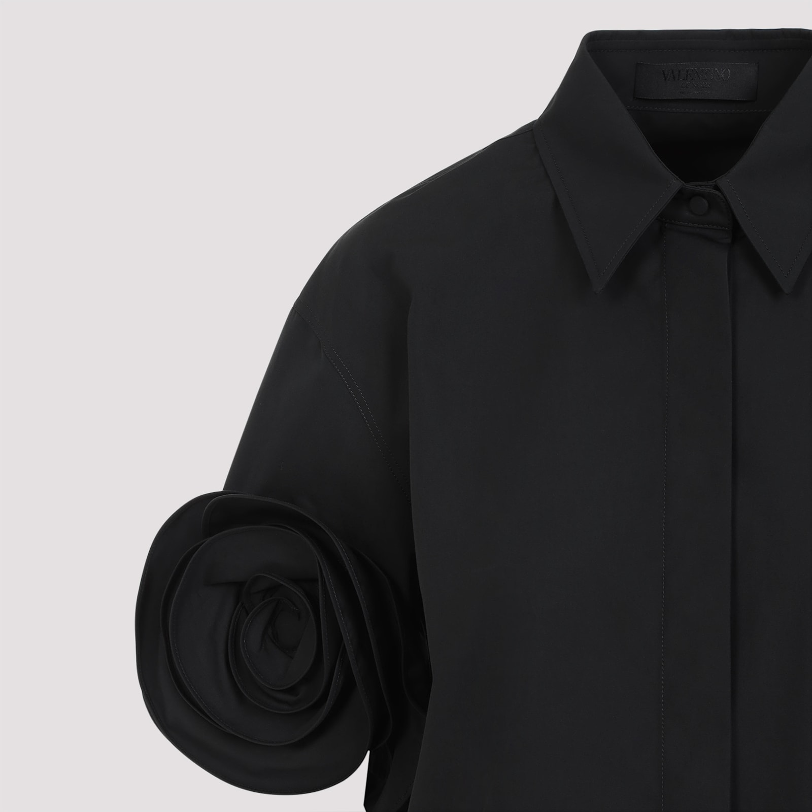 Shop Valentino Compact Poplin Shirt In No Nero