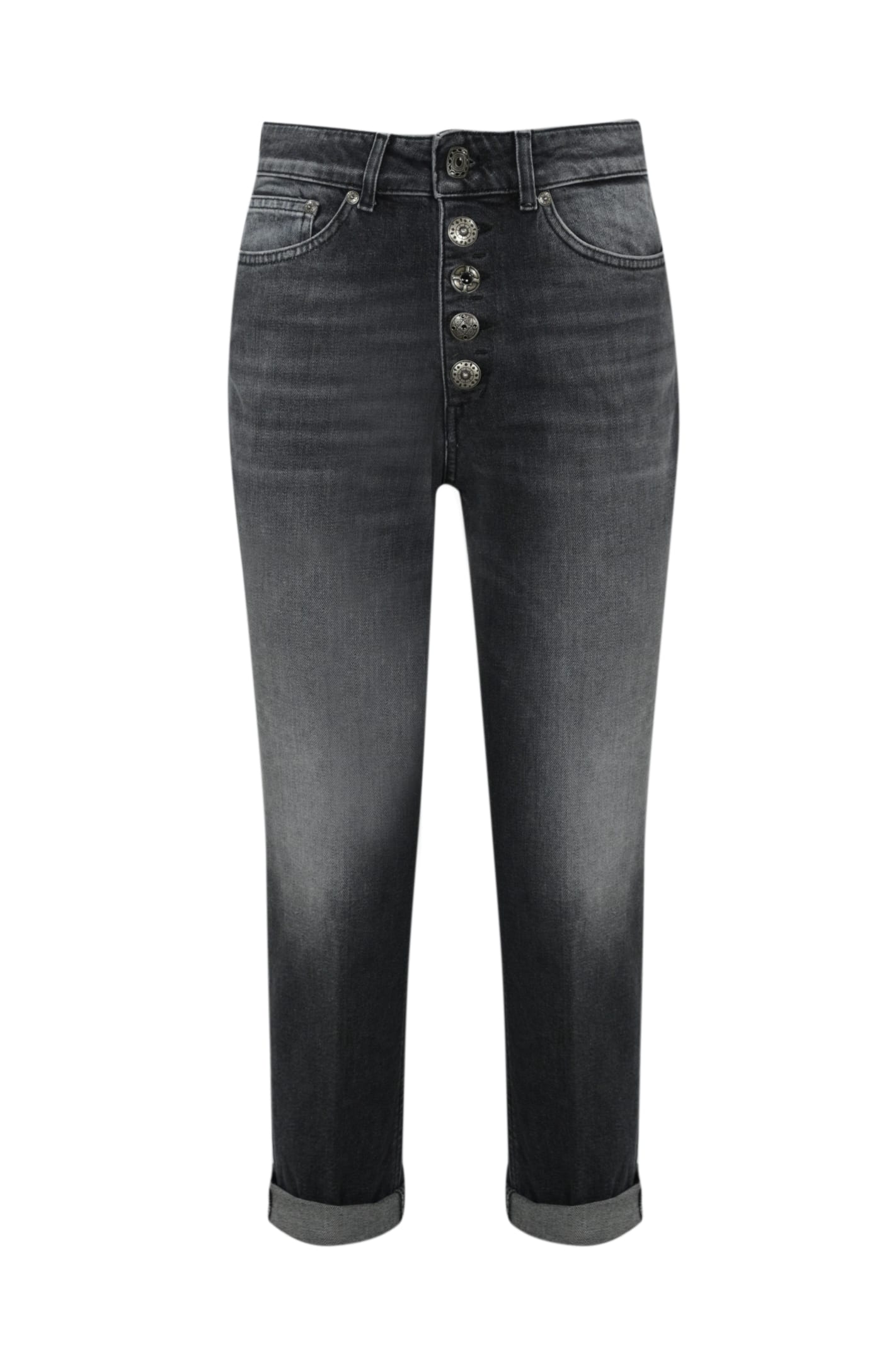 Shop Dondup Koons Loose Jeans With Jewel Buttons In Black