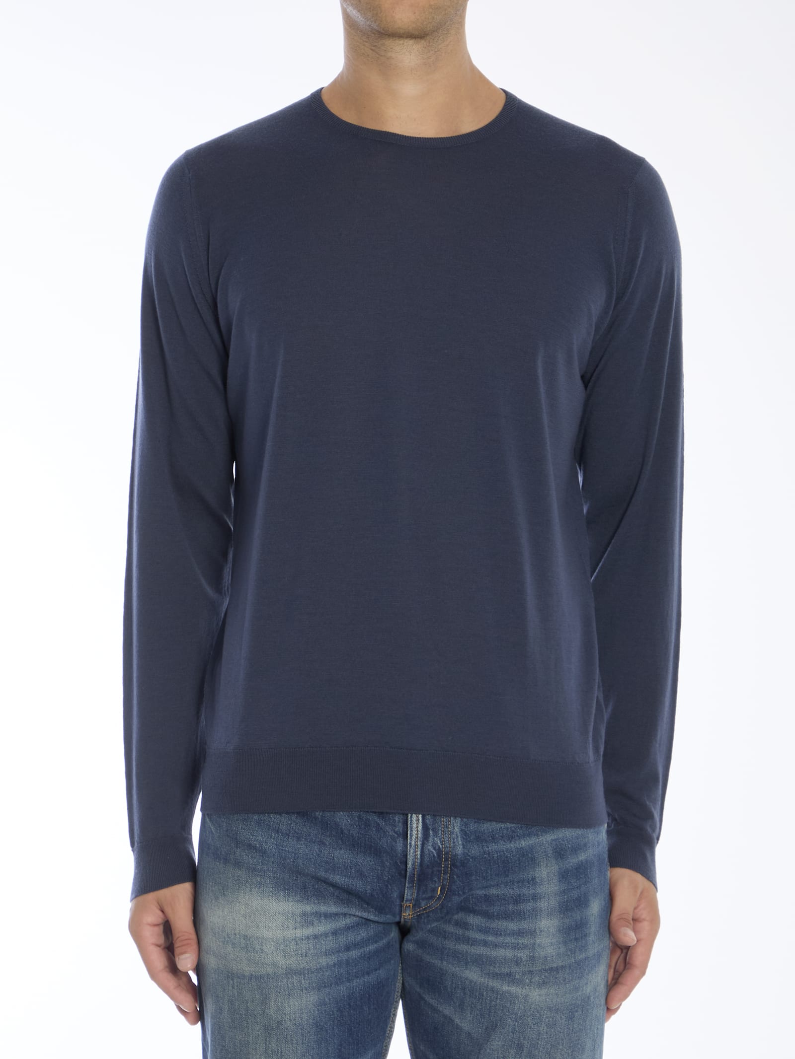 Shop John Smedley Lundy Pullover In Blue