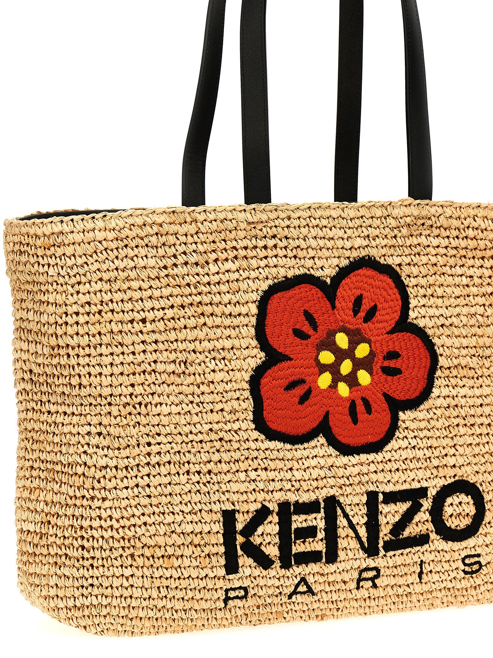 Shop Kenzo Boke Flower Shopping Bag In Beige