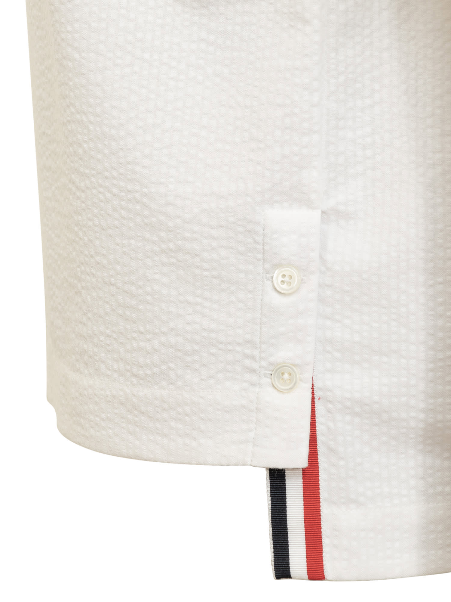 Shop Thom Browne Rwb Seersucker Polo Shirt In White