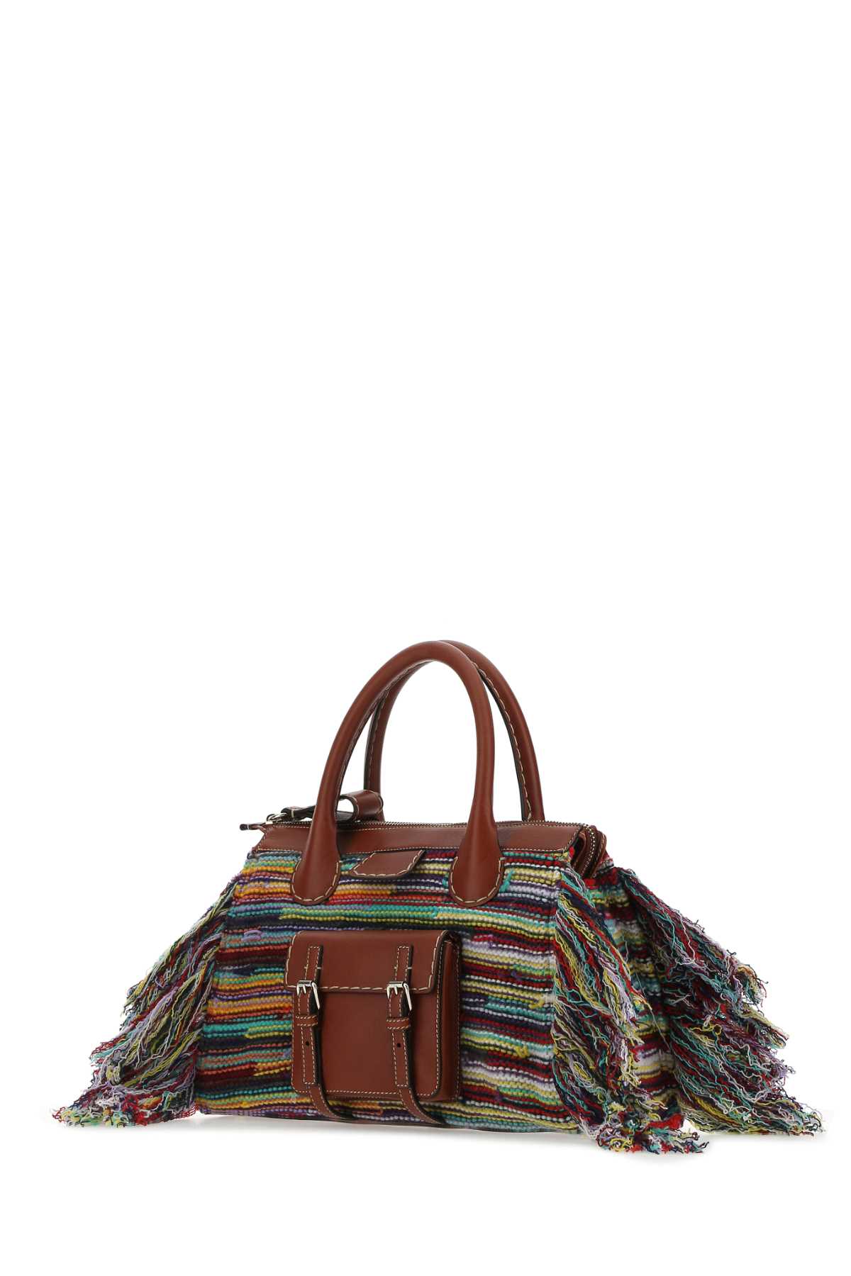 Shop Chloé Multicolor Leather And Cashmere Medium Edith Handbag In 9ca