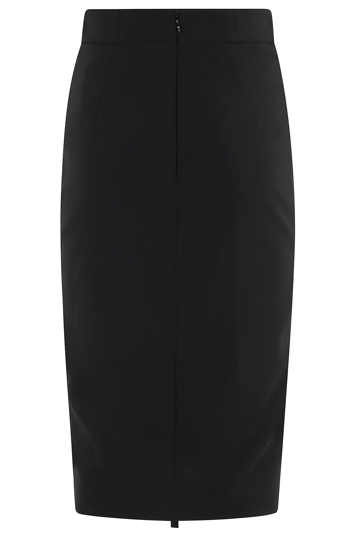 Elisabetta Franchi Lightweight Crepe Skirt With Black Zip In Black