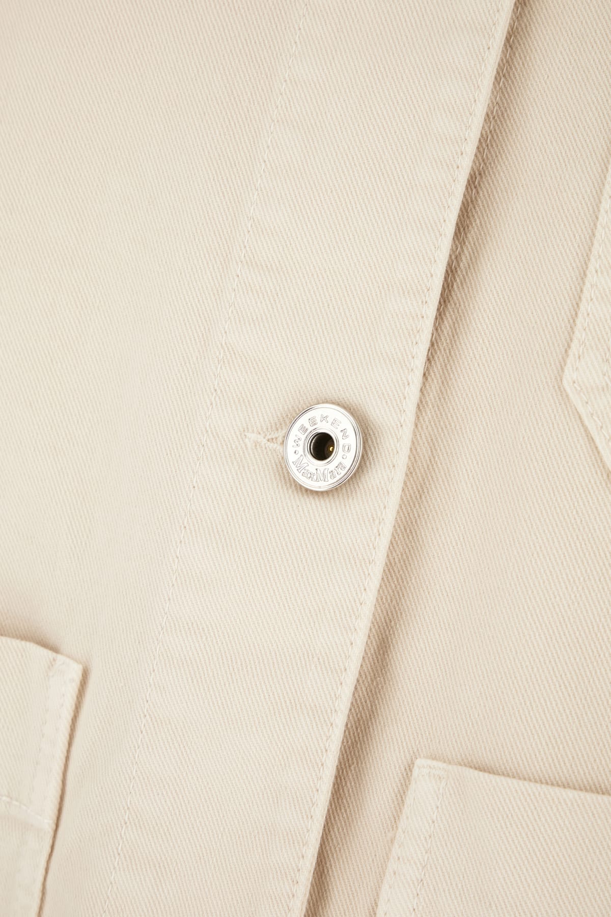 Weekend Max Mara Denim Jacket With Collar And Front Pockets In Neutral