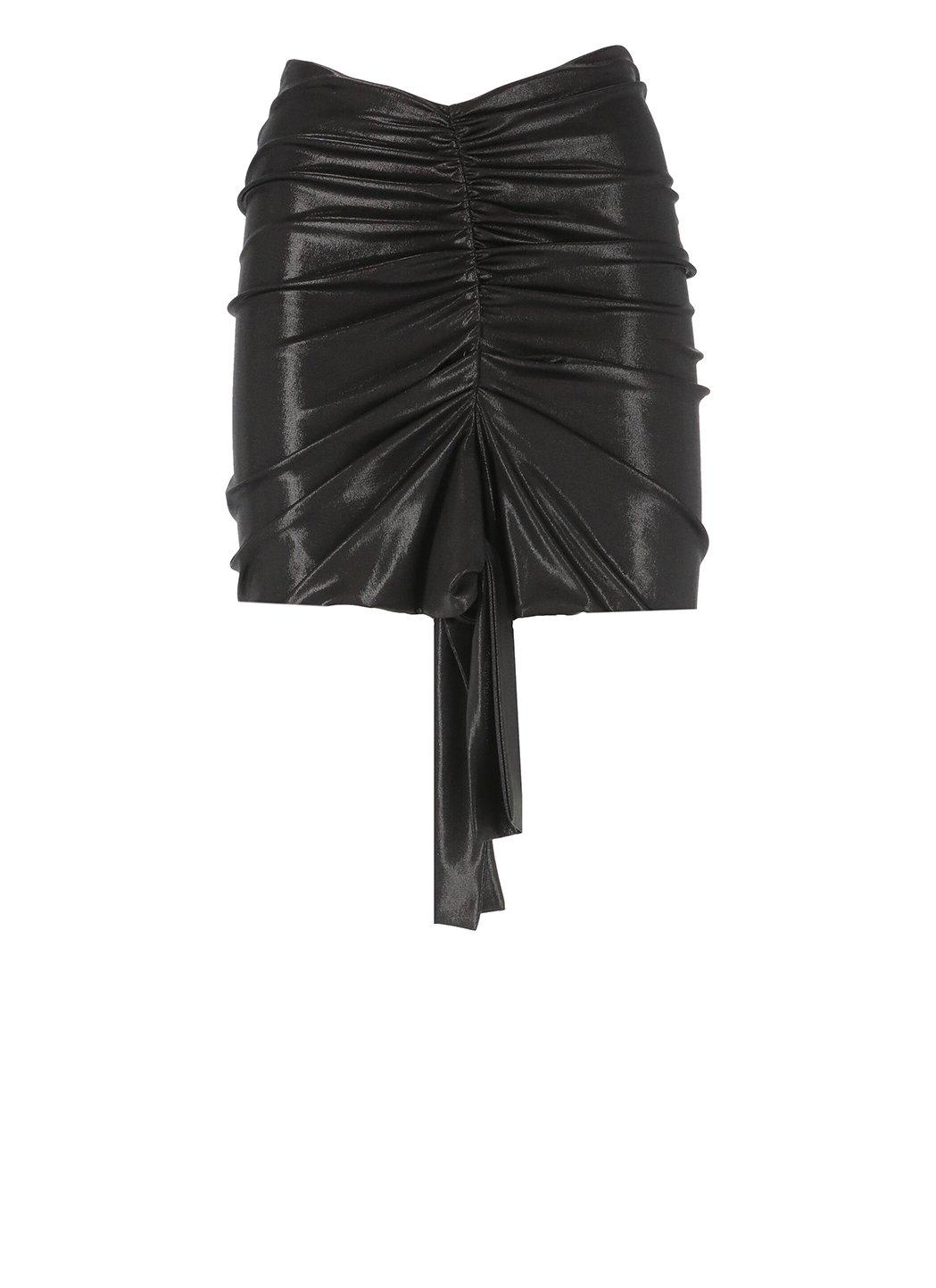 Shop Pinko Scavigna Gathered-detail Mini Skirt In Black