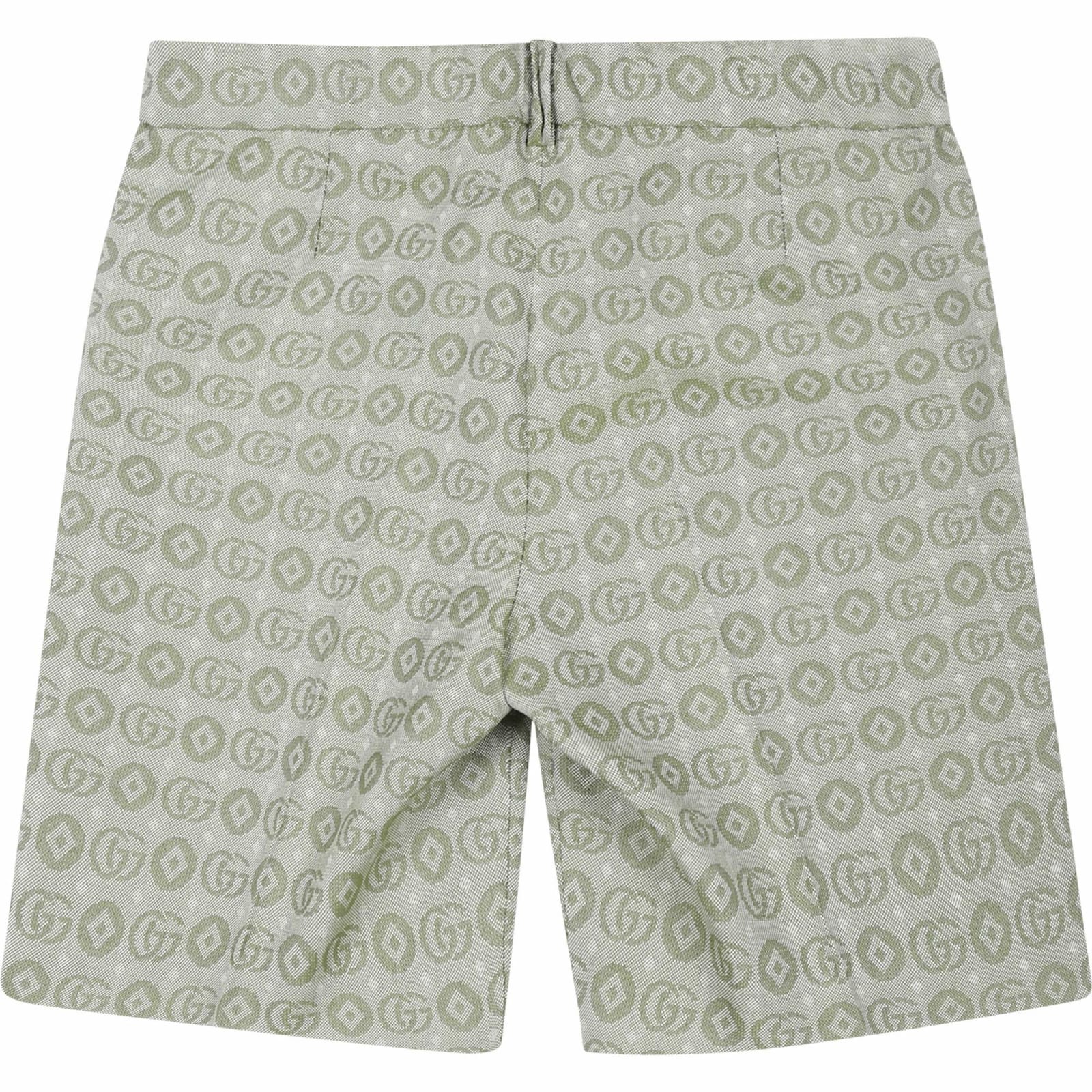 Shop Gucci Green Shorts For Baby Boy With Double G