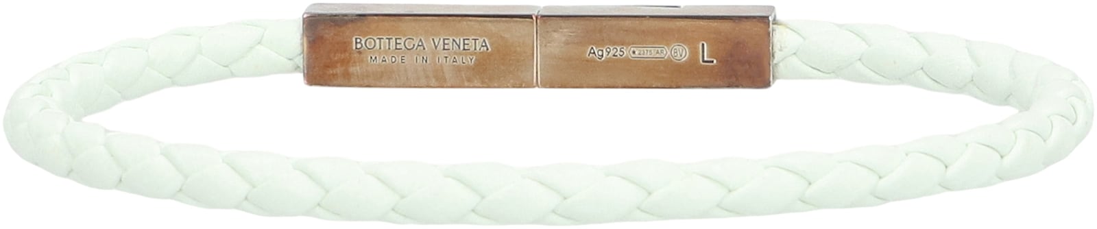 Bottega Veneta Braided Leather Bracelet In Blue