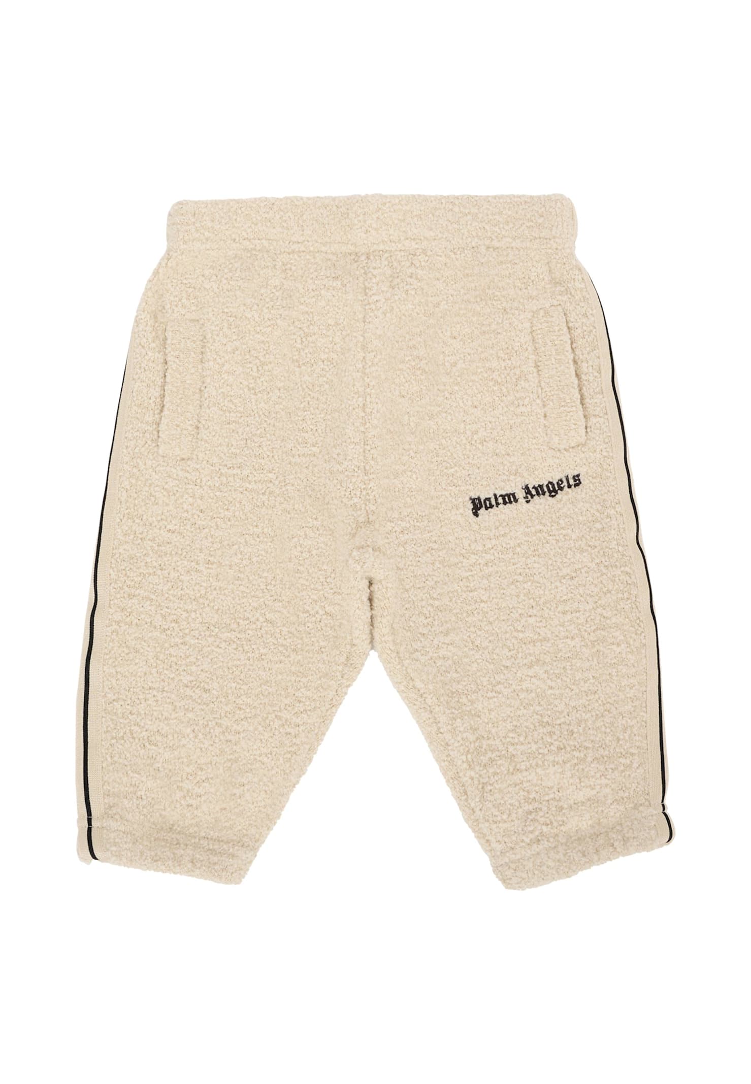 Palm Angels Beige Trousers For Babykids With Logo In Neutral