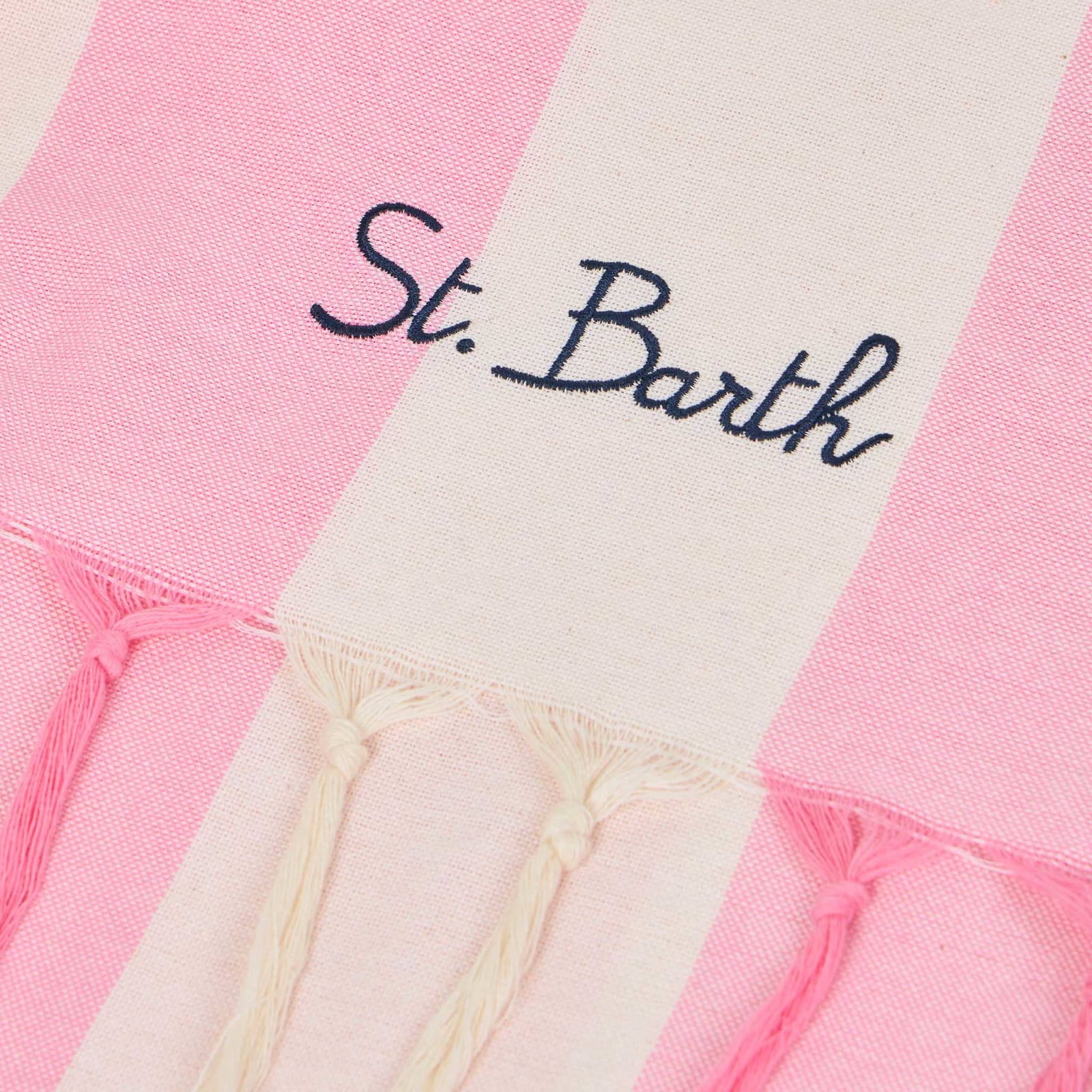 Shop Mc2 Saint Barth Fouta Lightweight With Striped In Pink