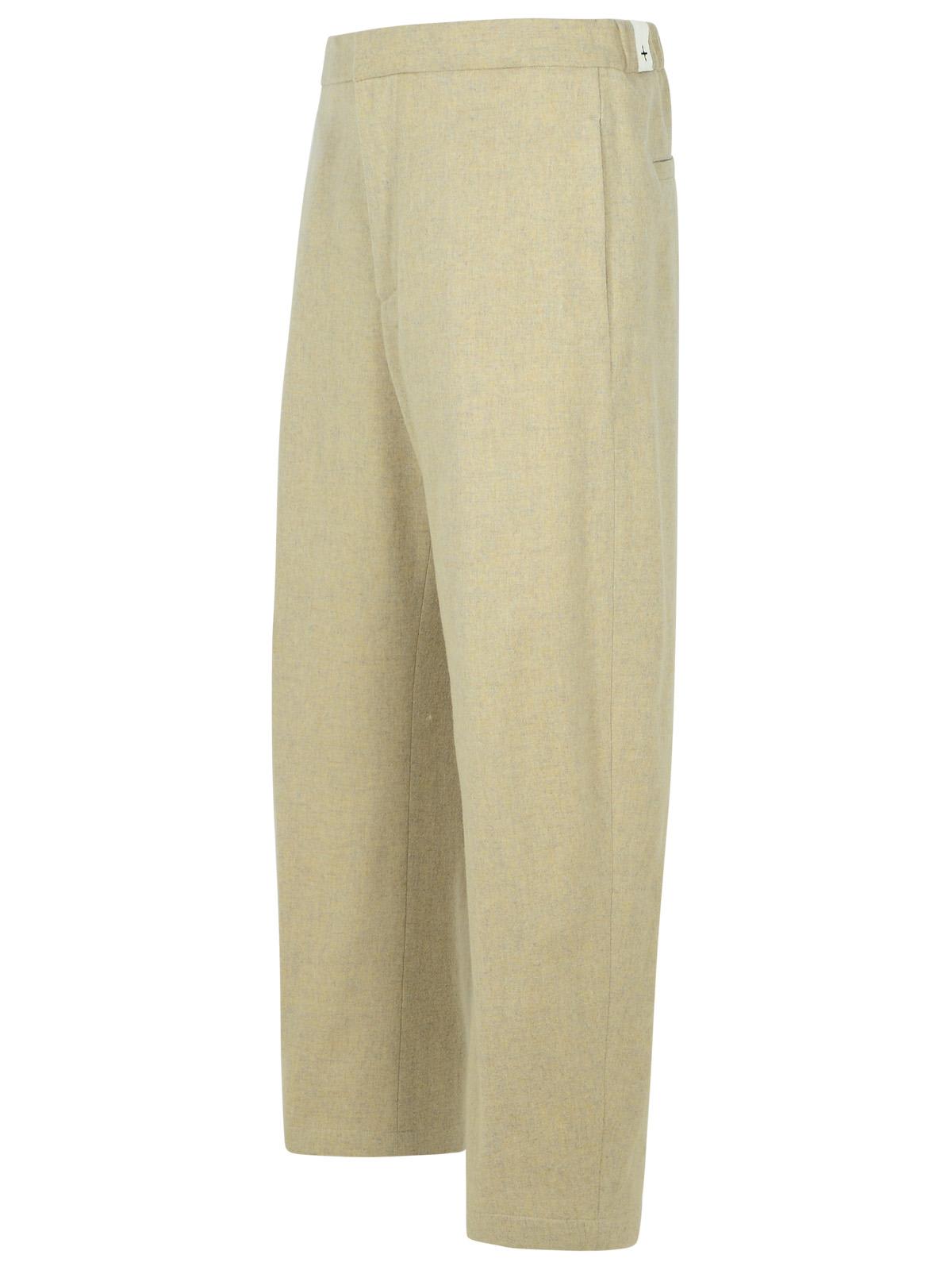 Jil Sander Beige Virgin Wool Trousers Men In Beige