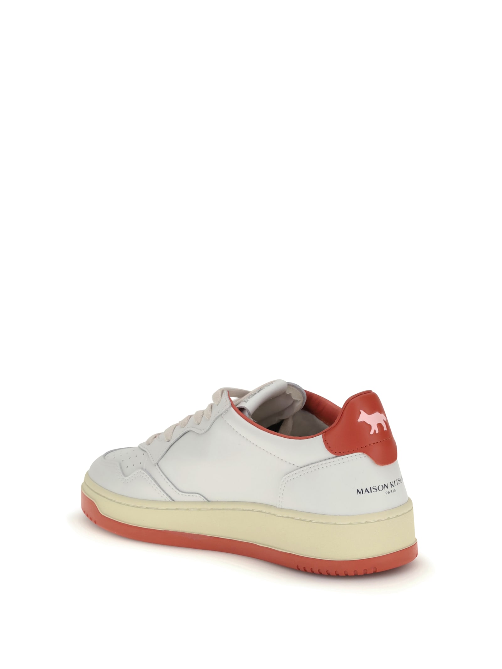 Autry X Maison Kitsune Medalist Low Top Sneakers In White