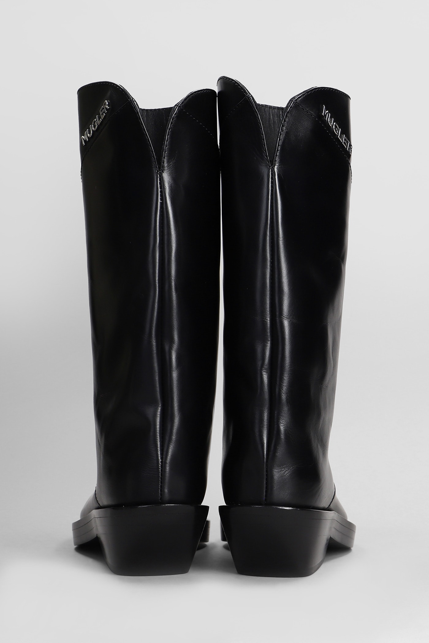 Shop Mugler Santiago Boot High Heels Ankle Boots In Black Leather